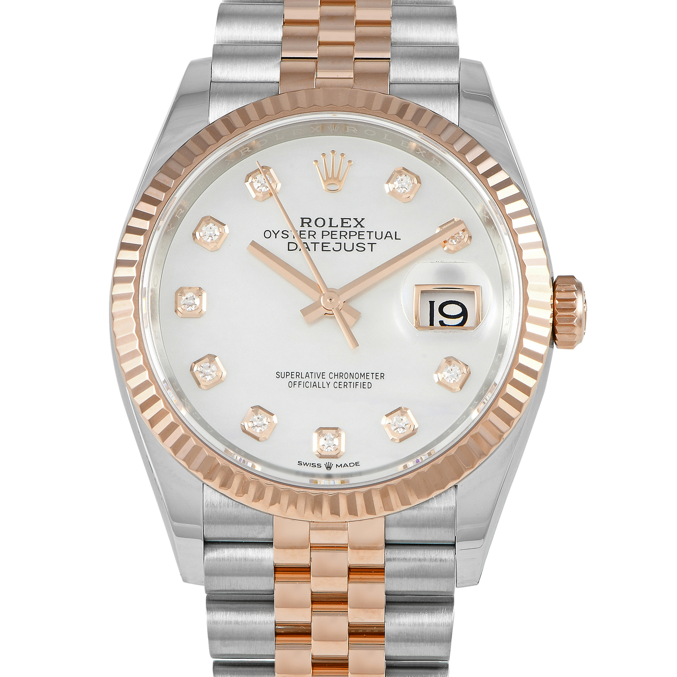Rolex Datejust 36 Mother of Pearl Diamond Dial Watch 126231-0021