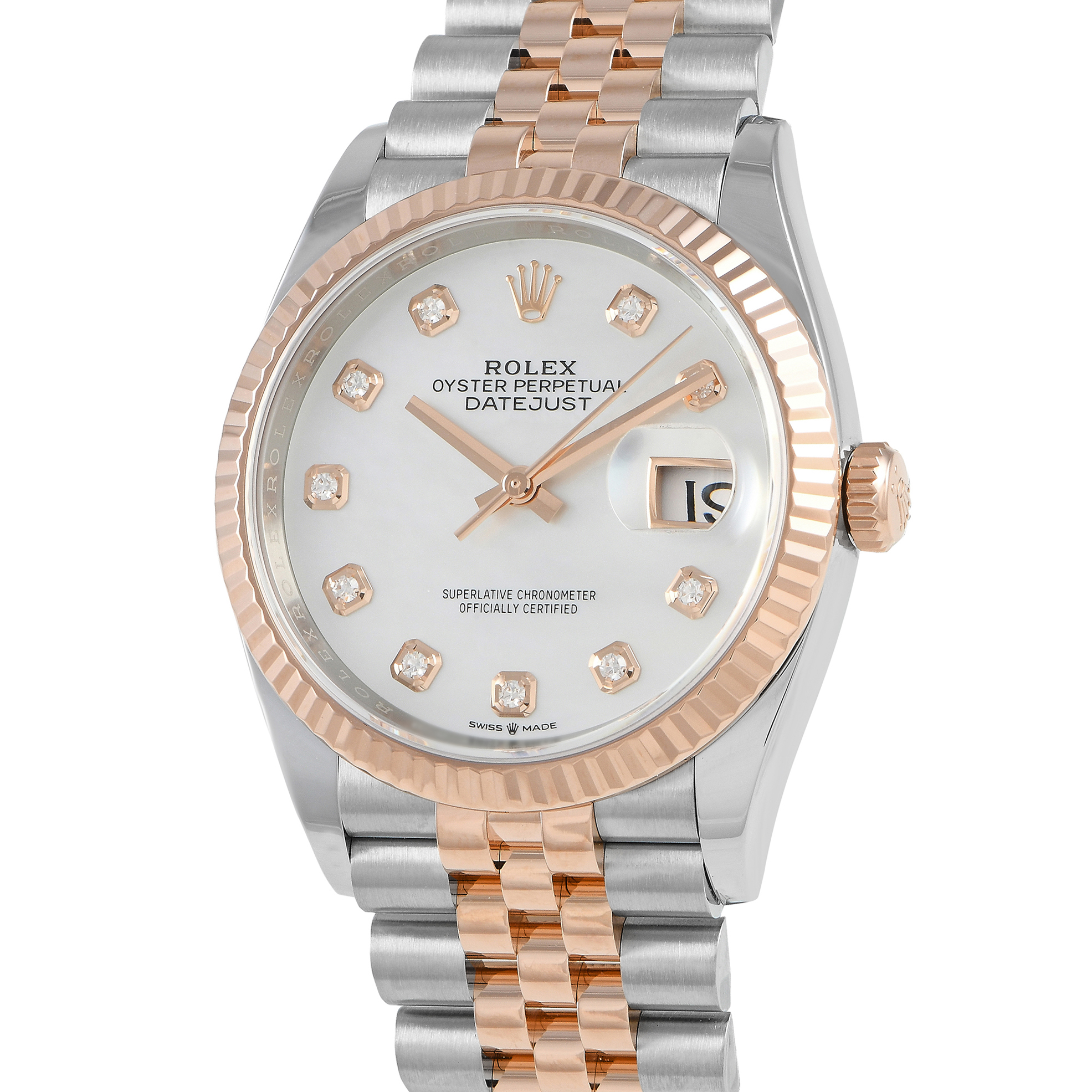 Rolex Datejust 36 Mother of Pearl Diamond Dial Watch 126231-0021