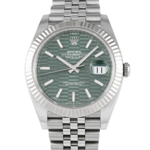Rolex Datejust 41 Green Fluted Motif Dial Watch 126334-0030