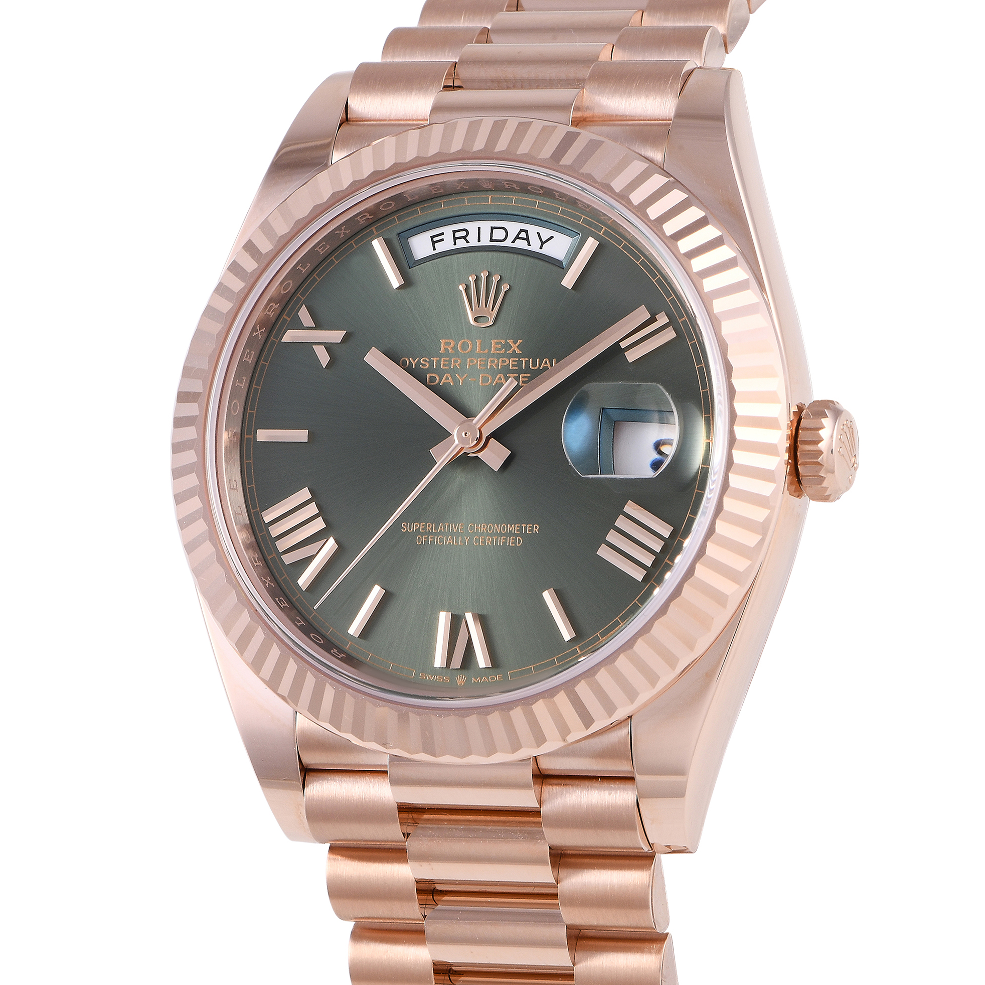 Rolex Day-Date 40 Olive Green Dial Watch 228235