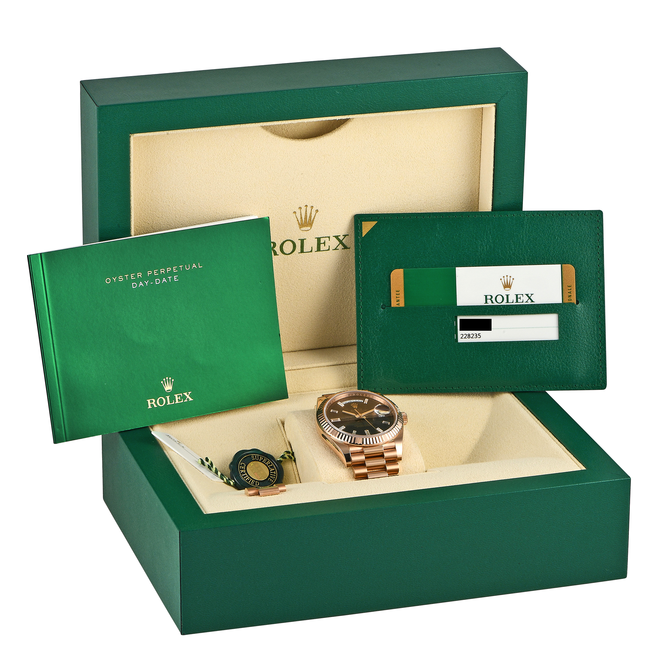 Rolex Day-Date 40 Chocolate Diamond Dial Watch 228235