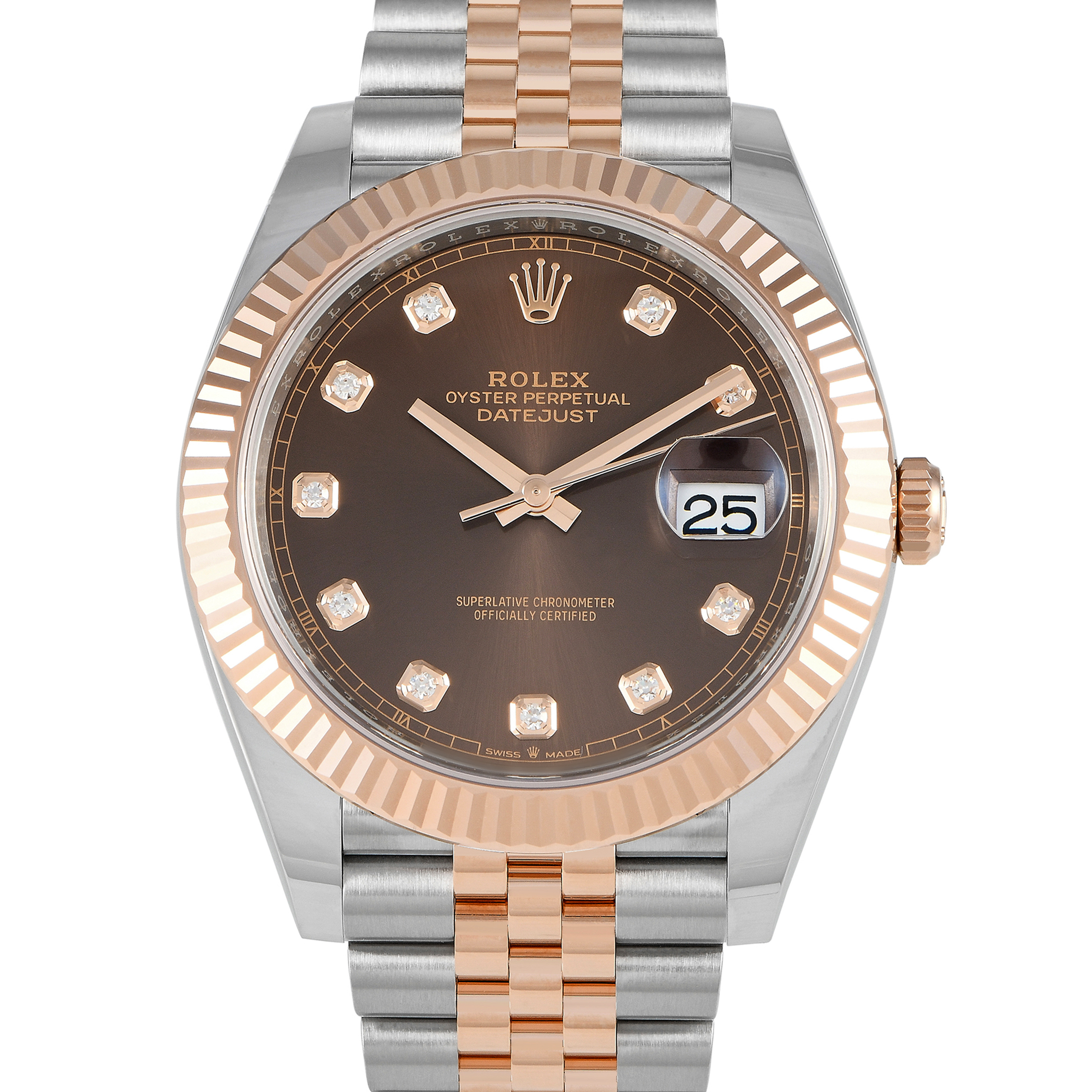 Rolex Datejust 41 Chocolate Diamond Dial Watch 126331