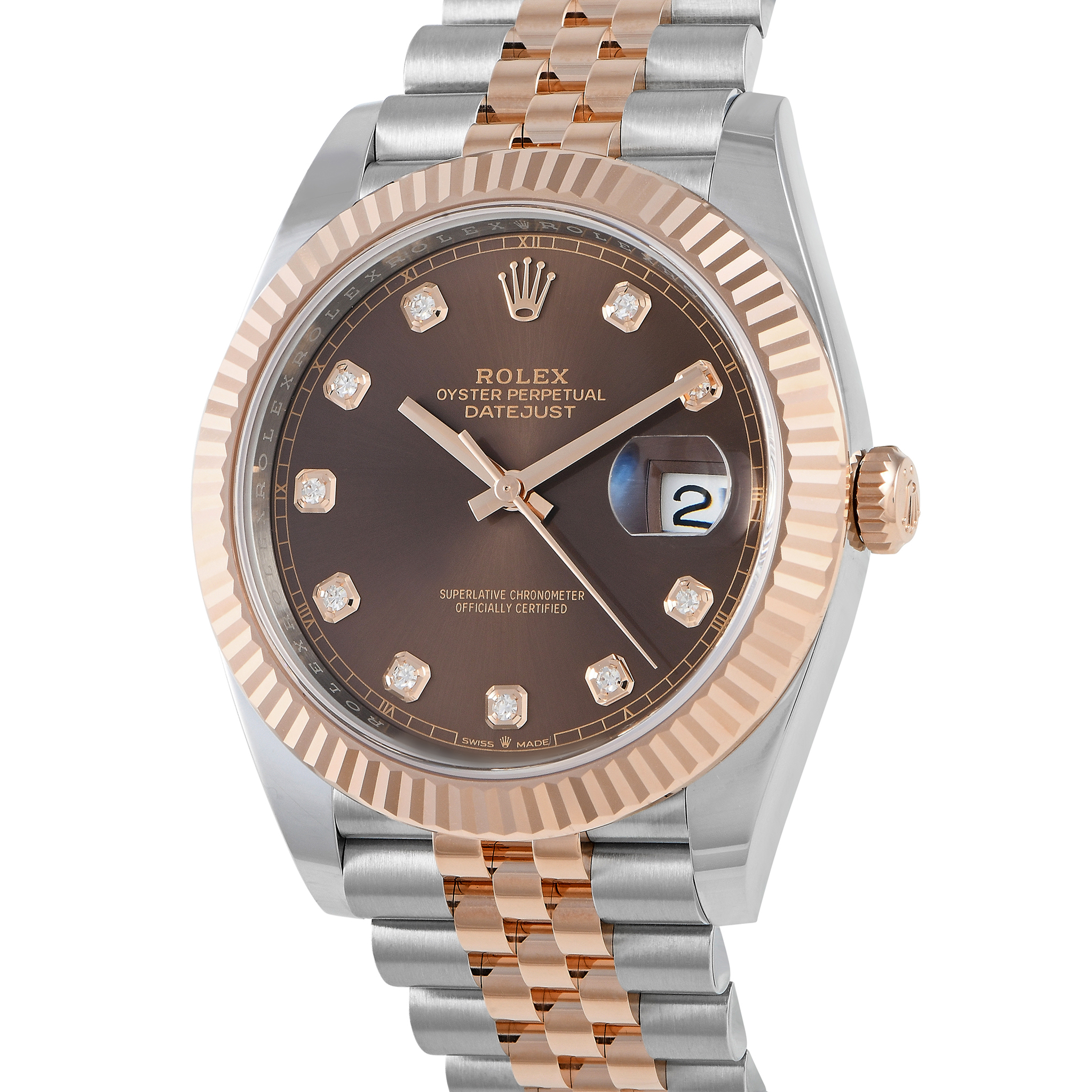 Rolex Datejust 41 Chocolate Diamond Dial Watch 126331