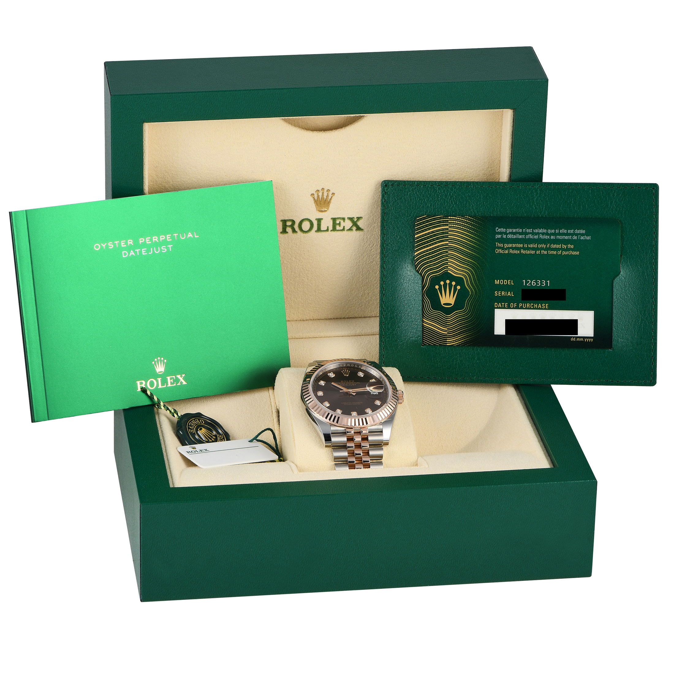 Rolex Datejust 41 Chocolate Diamond Dial Watch 126331