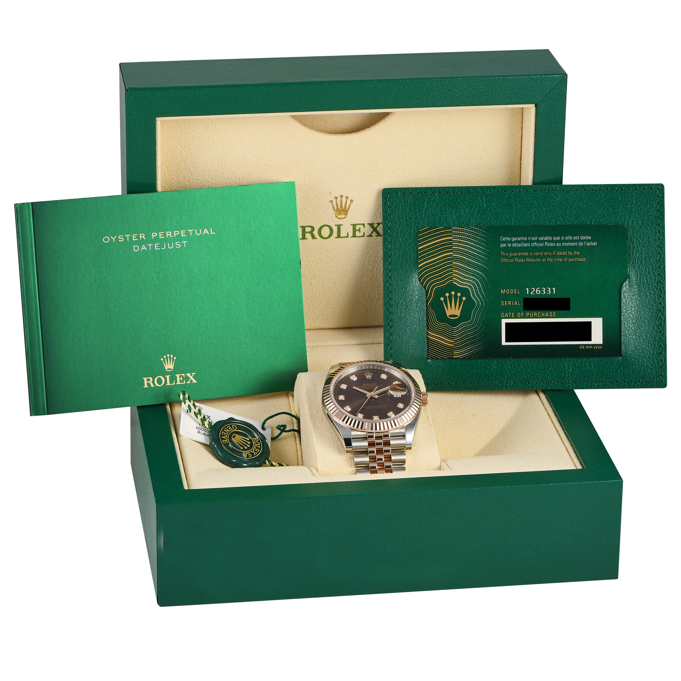 Rolex Datejust 41 Chocolate Diamond Dial Watch 126331-0002