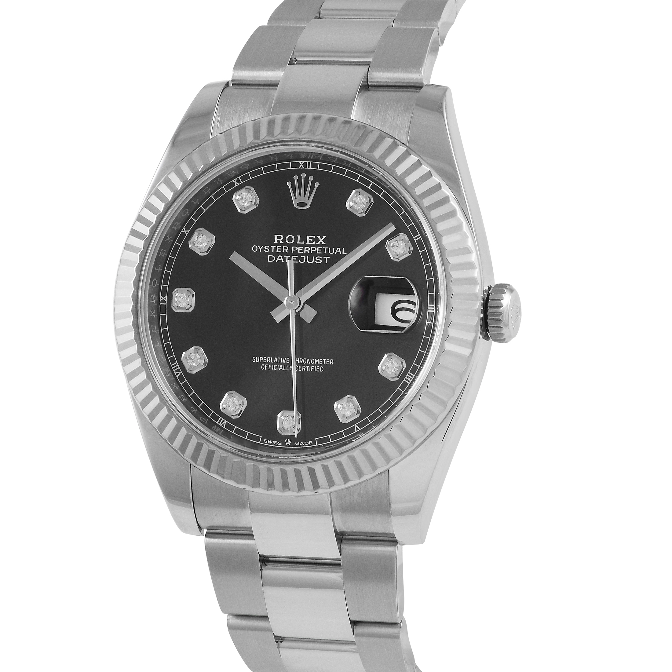 Rolex Datejust 41 Black Diamond Dial Watch 126334