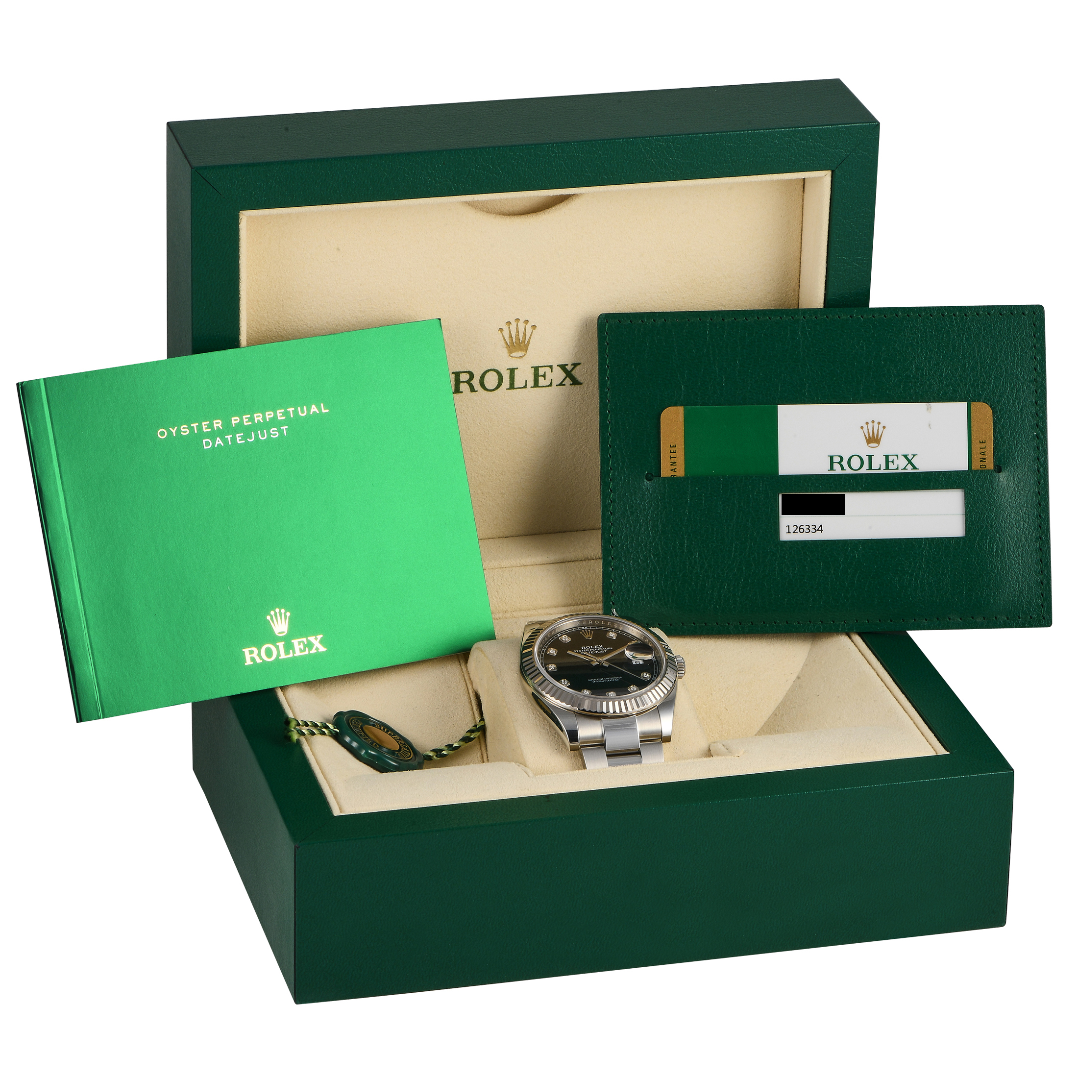 Rolex Datejust 41 Black Diamond Dial Watch 126334