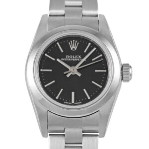 Rolex Oyster Perpetual Black Dial Ladies Watch 76080