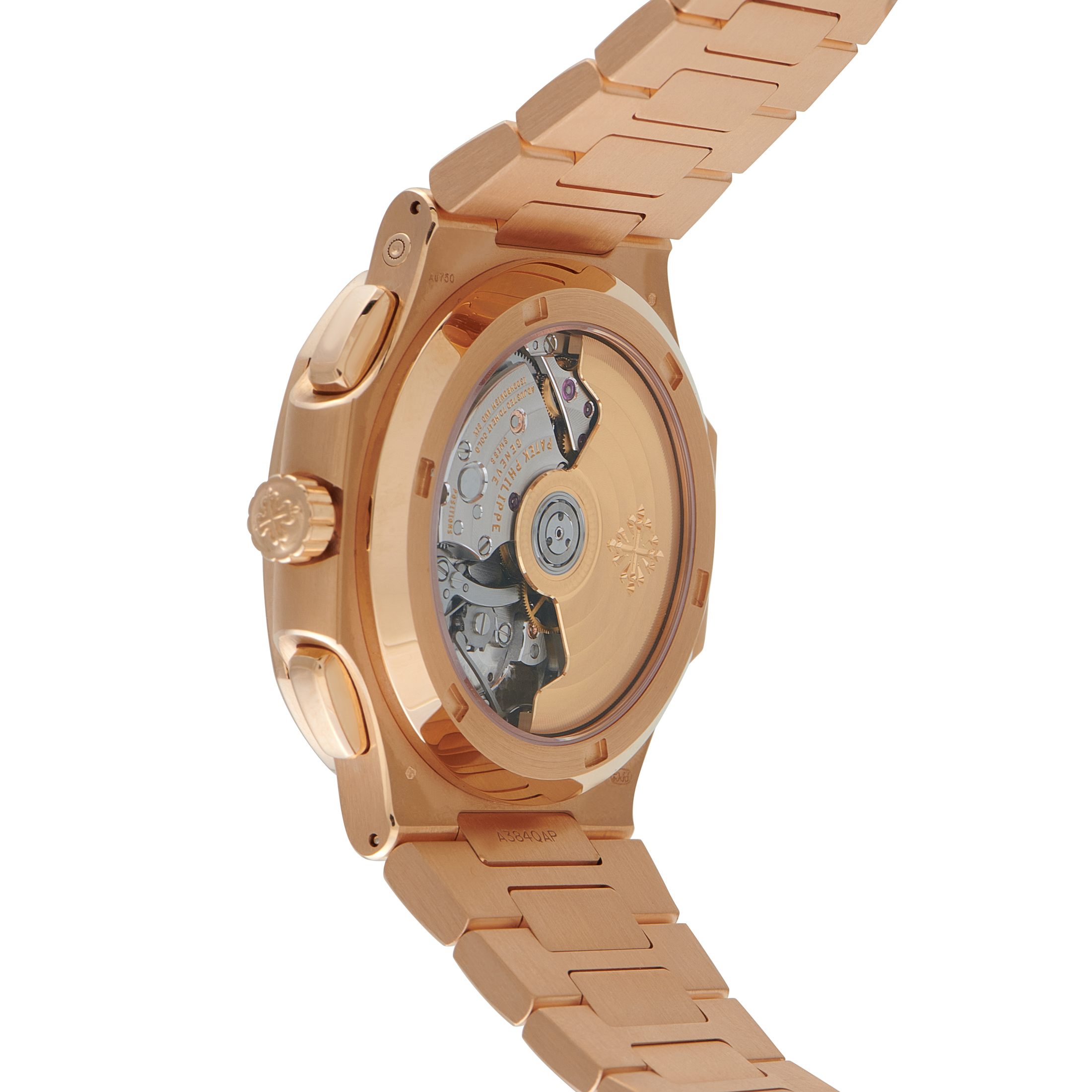 Patek Philippe Nautilus Travel Time Chronograph Rose Gold Blue Dial Watch 5990/1r-001