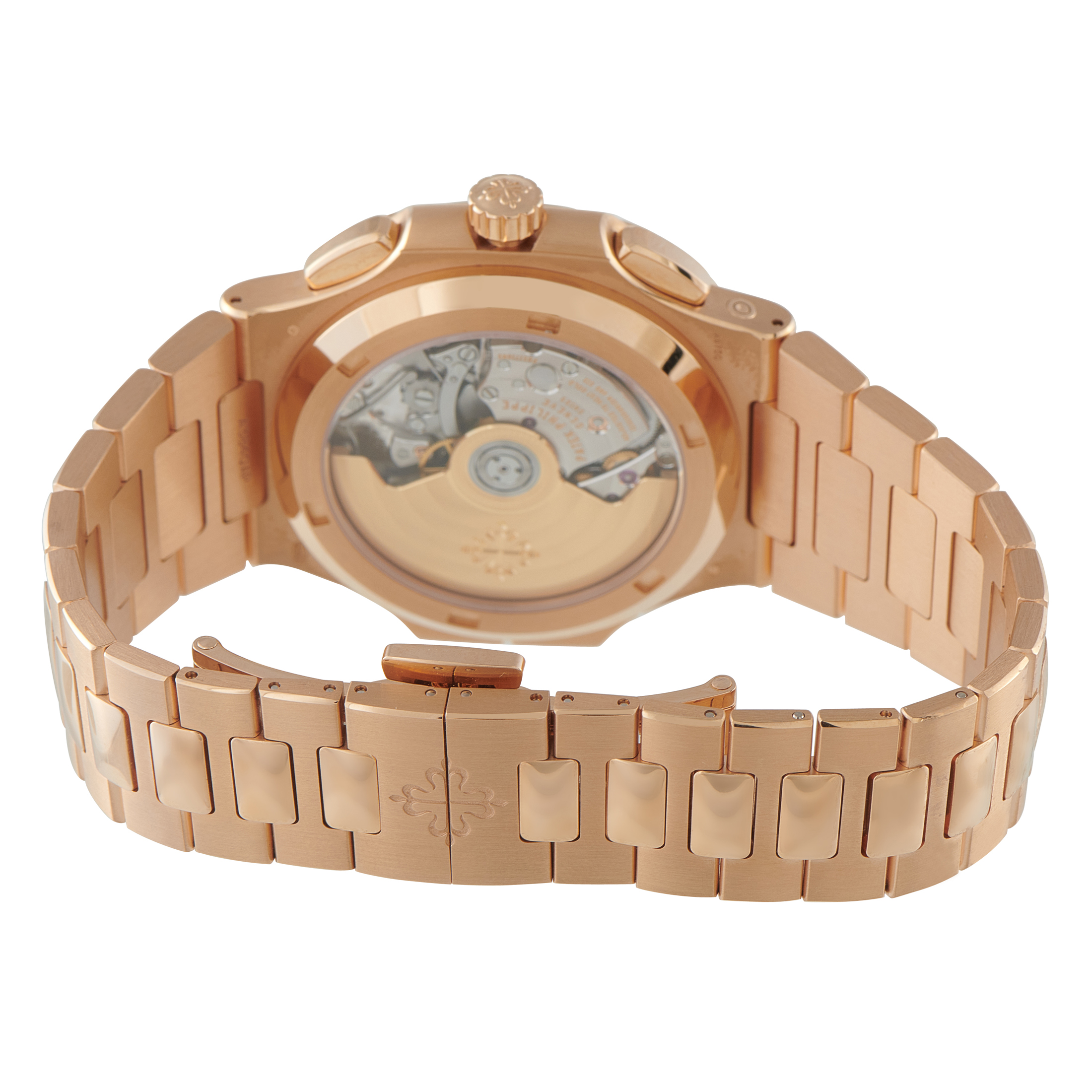 Patek Philippe Nautilus Travel Time Chronograph Rose Gold Blue Dial Watch 5990/1r-001