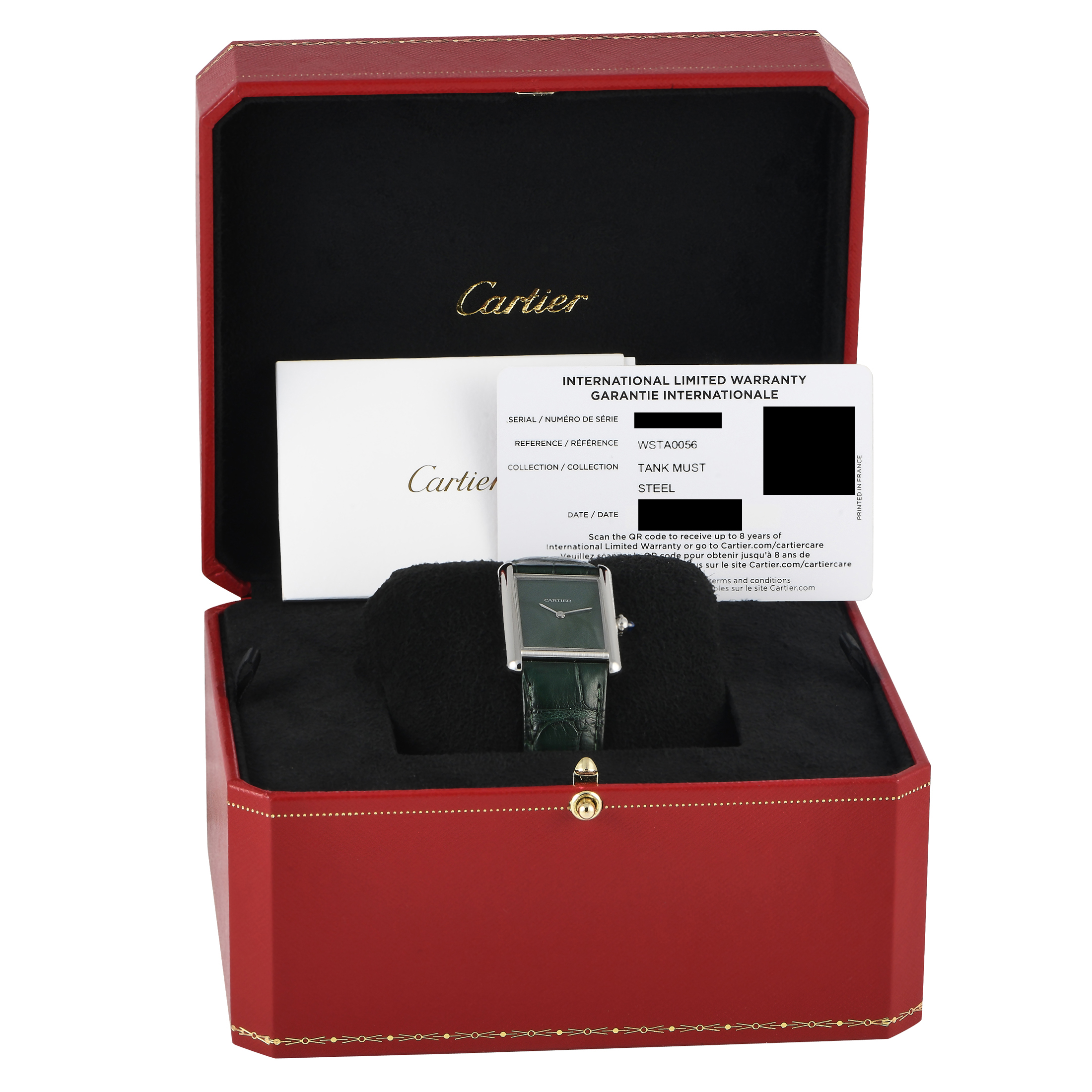 Cartier Tank Must Large Model Green Quartz Watch WSTA0056