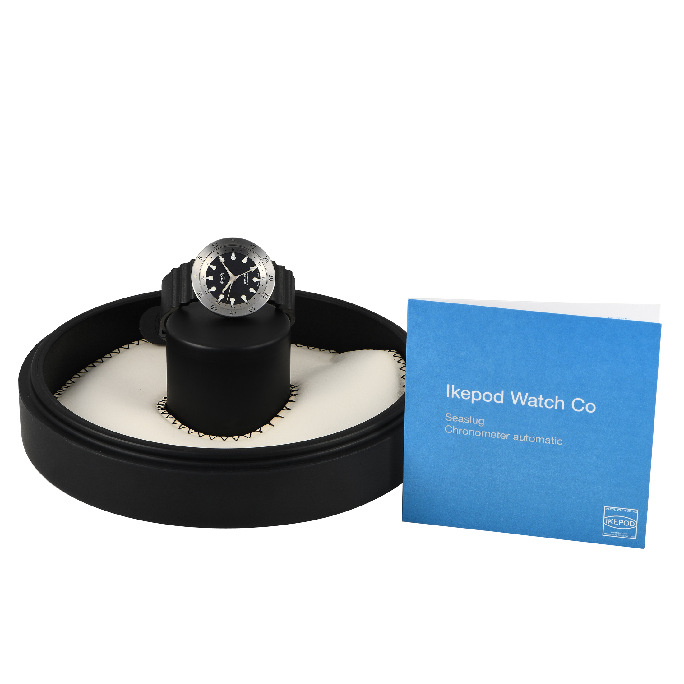 Ikepod Seaslug GMT Watch S01d - 39mm - Black - -