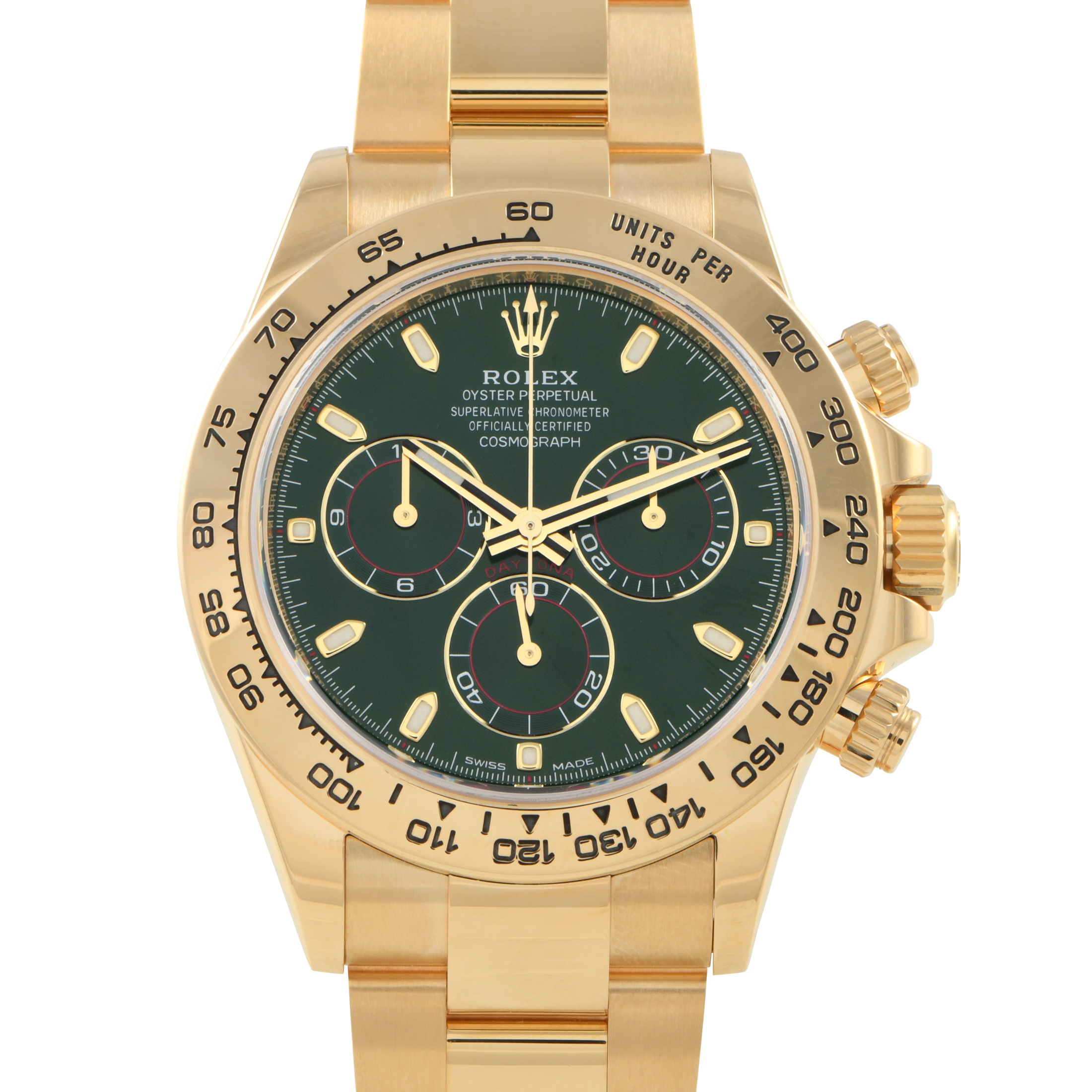 Rolex Daytona Green Dial Yellow Gold Watch 116508