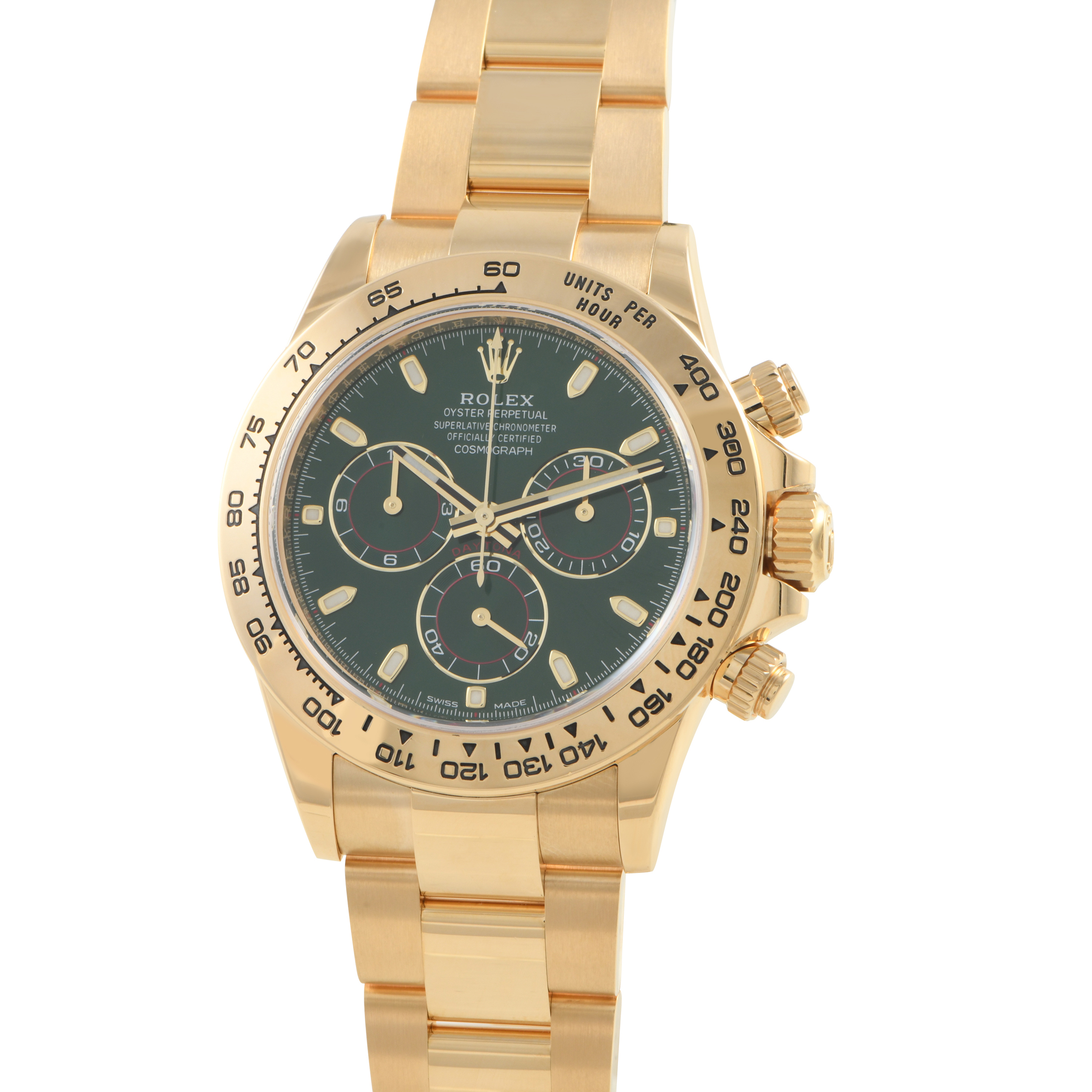 Rolex Daytona Green Dial Yellow Gold Watch 116508