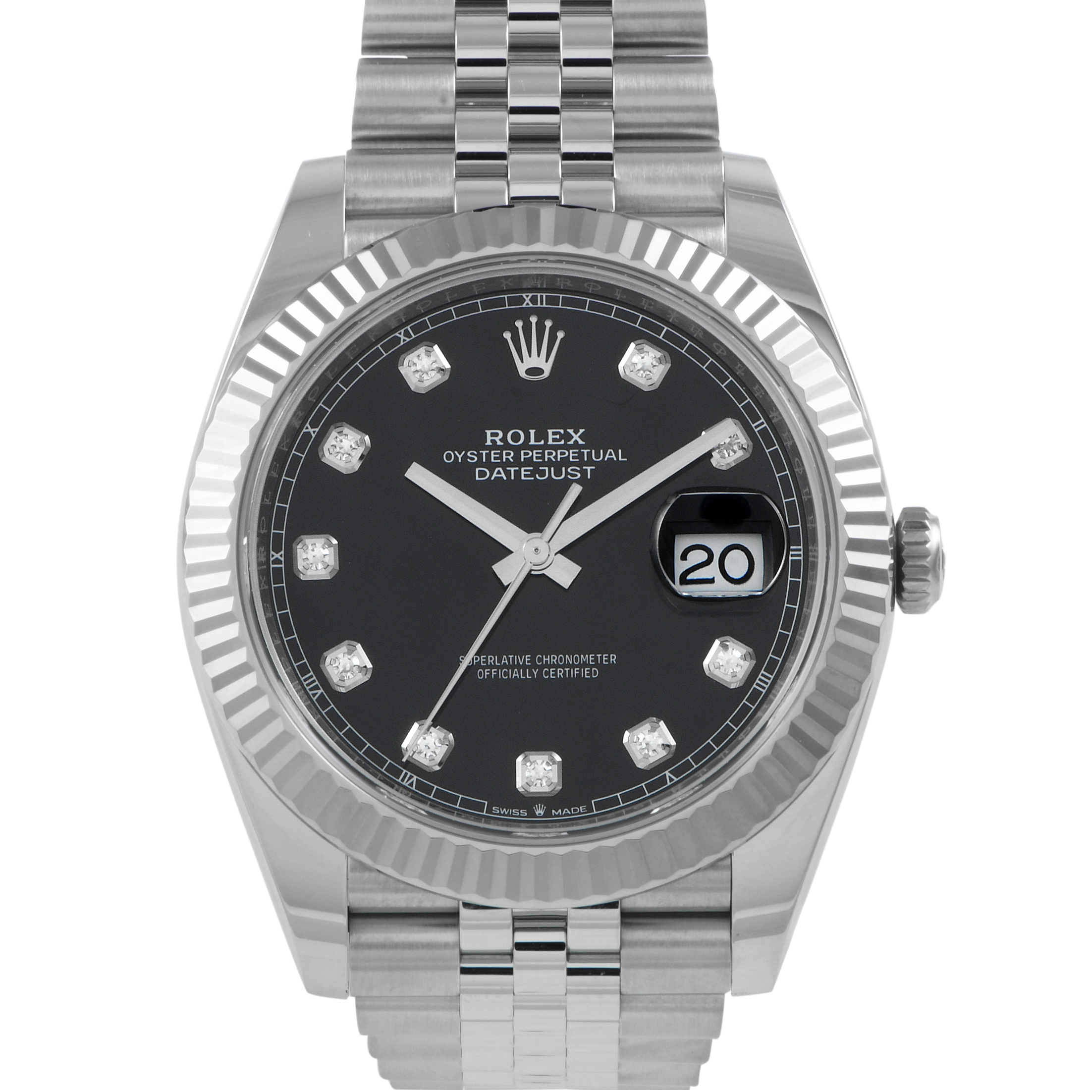 Rolex Datejust 41 Bright Black Diamond-Set Dial Watch 126334