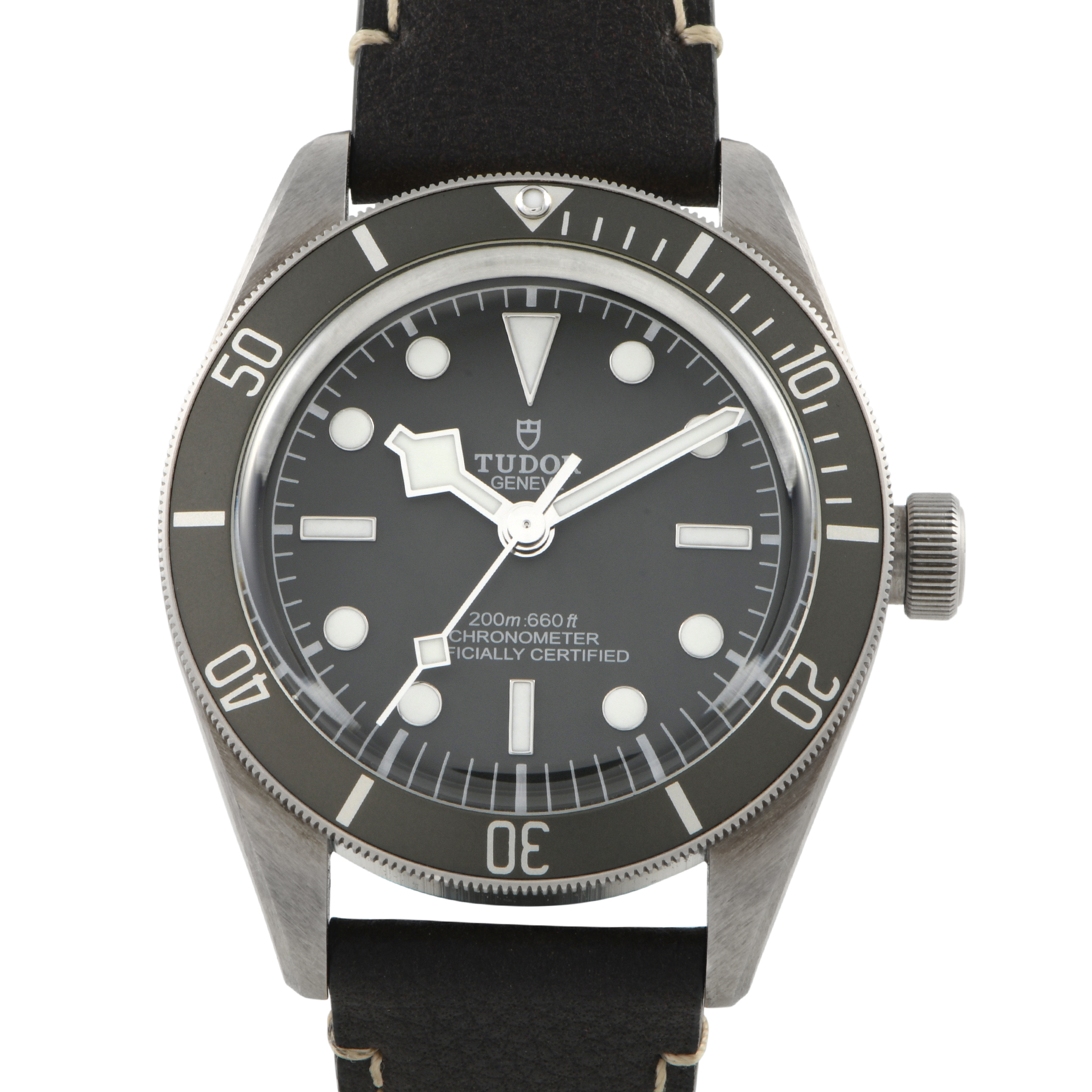 Tudor Black Bay 58 Silver on Leather Men's Watch 79010SG