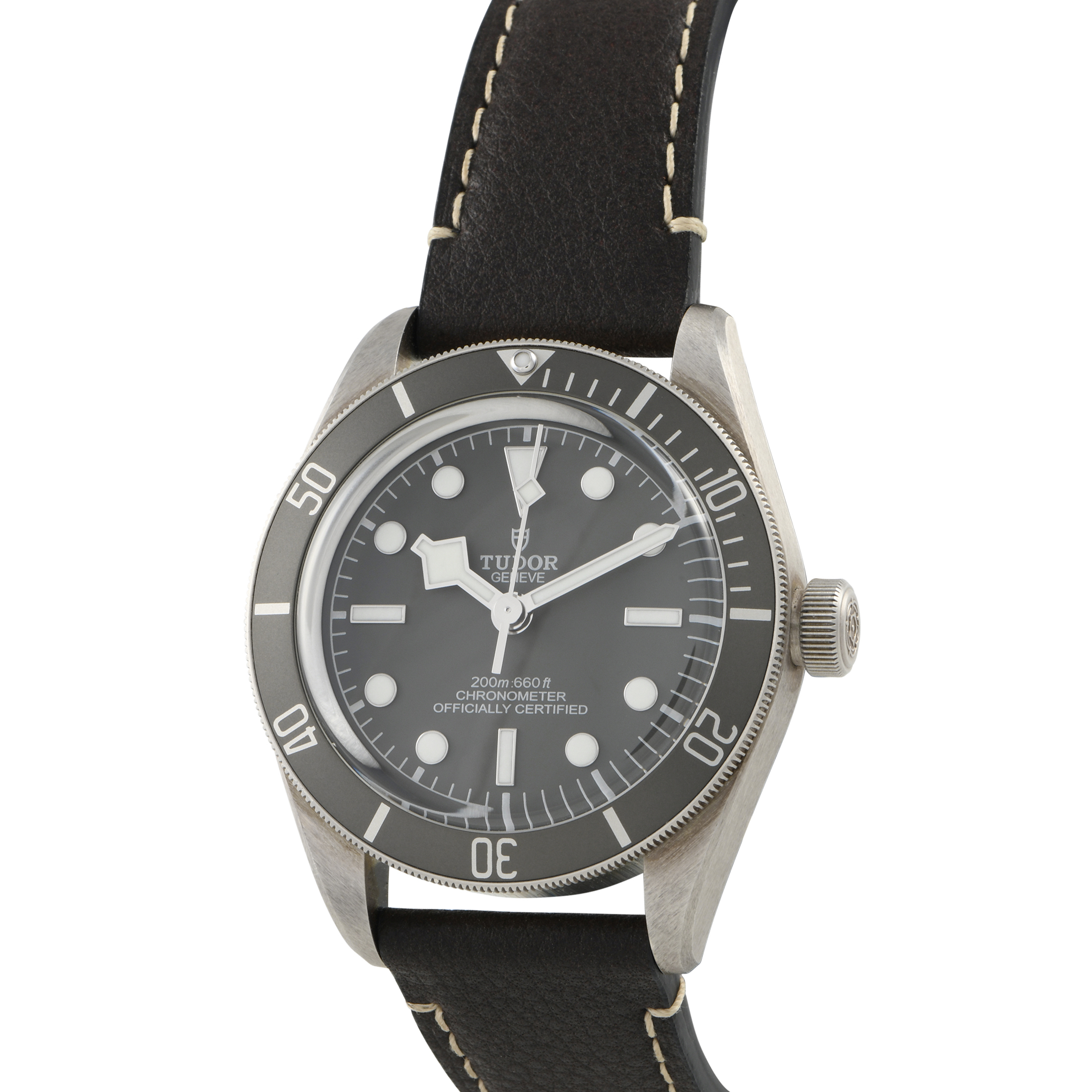 Tudor Black Bay 58 Silver on Leather Men's Watch 79010SG
