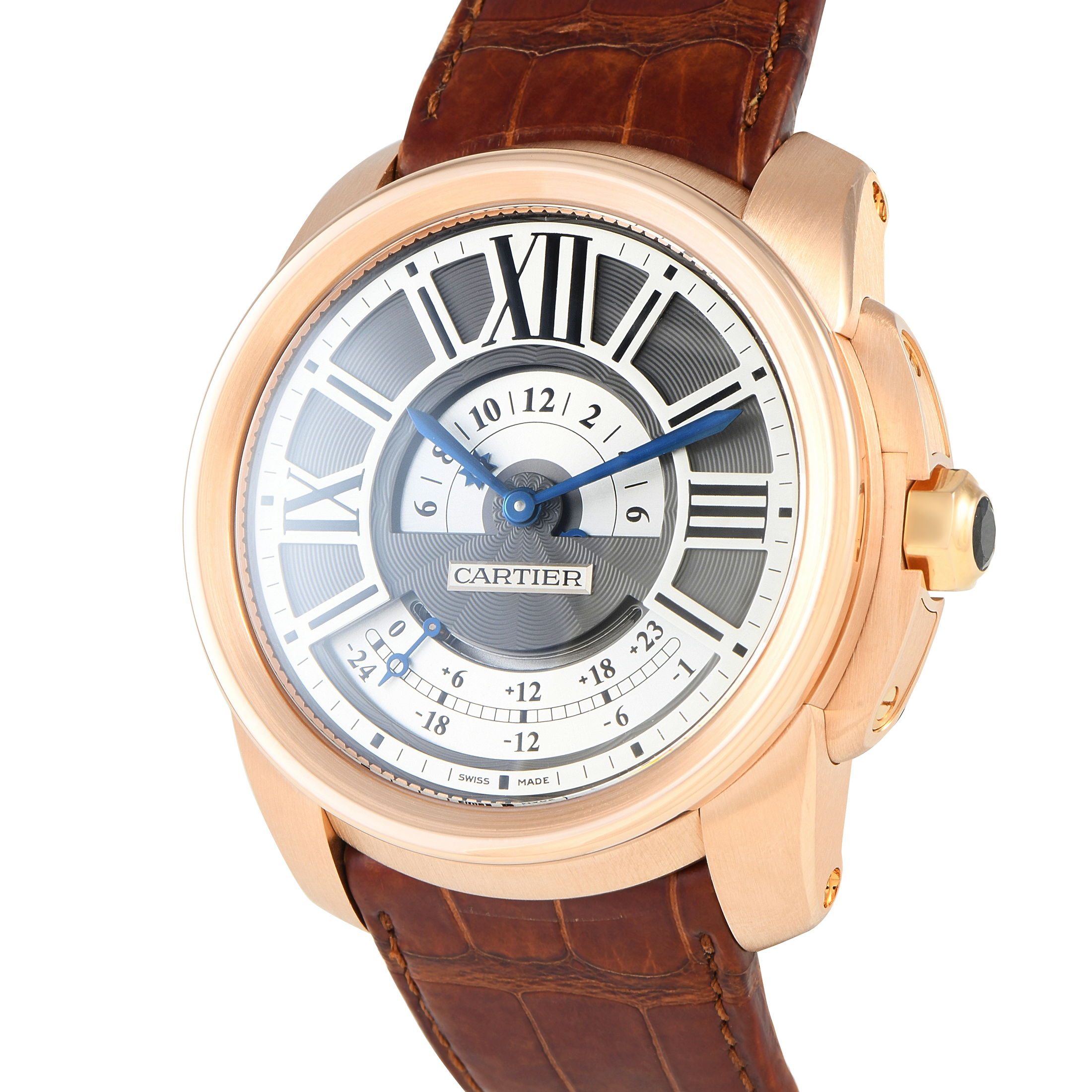 Cartier Calibre de Cartier Multiple Time Zone Rose Gold Watch W7100025