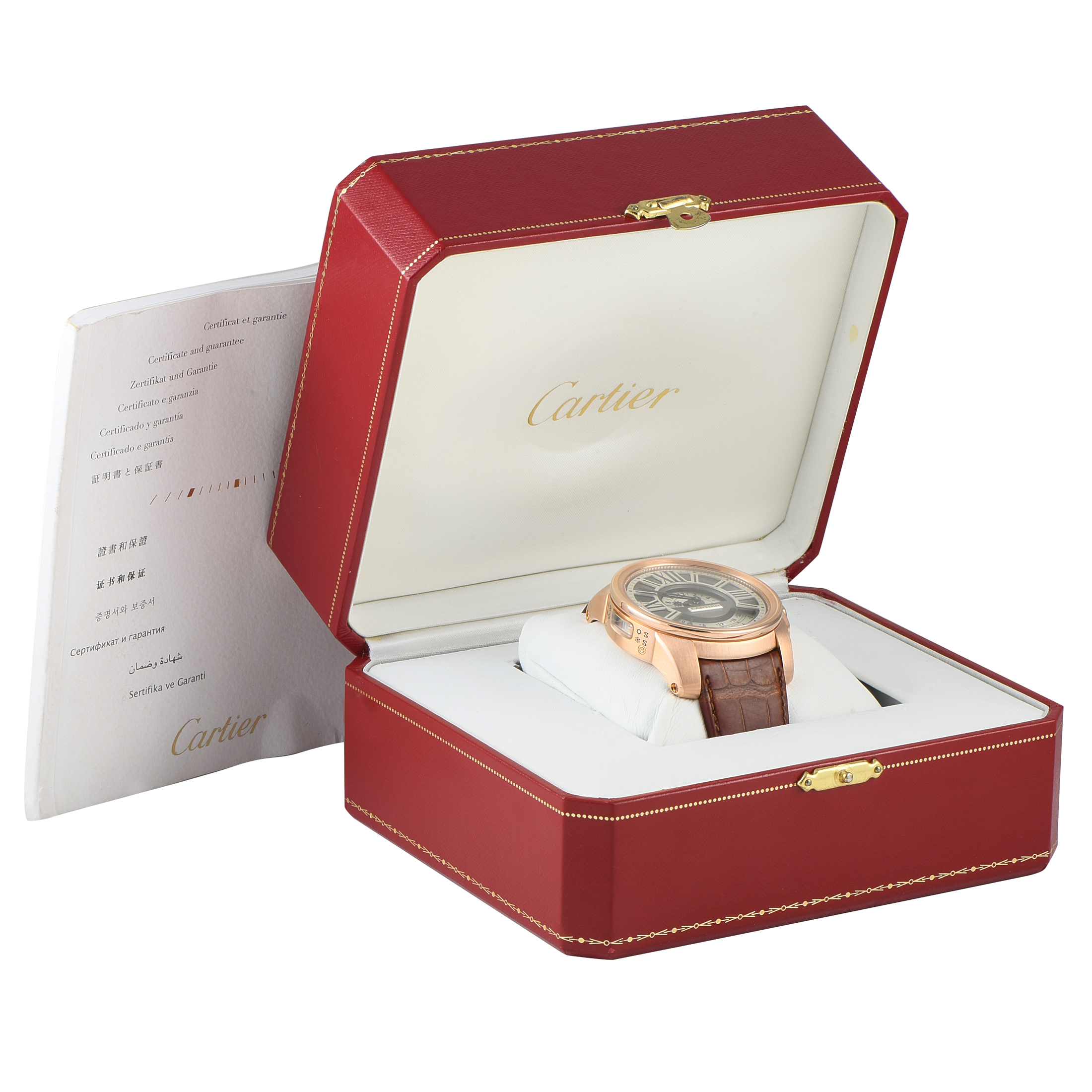 Cartier Calibre de Cartier Multiple Time Zone Rose Gold Watch W7100025
