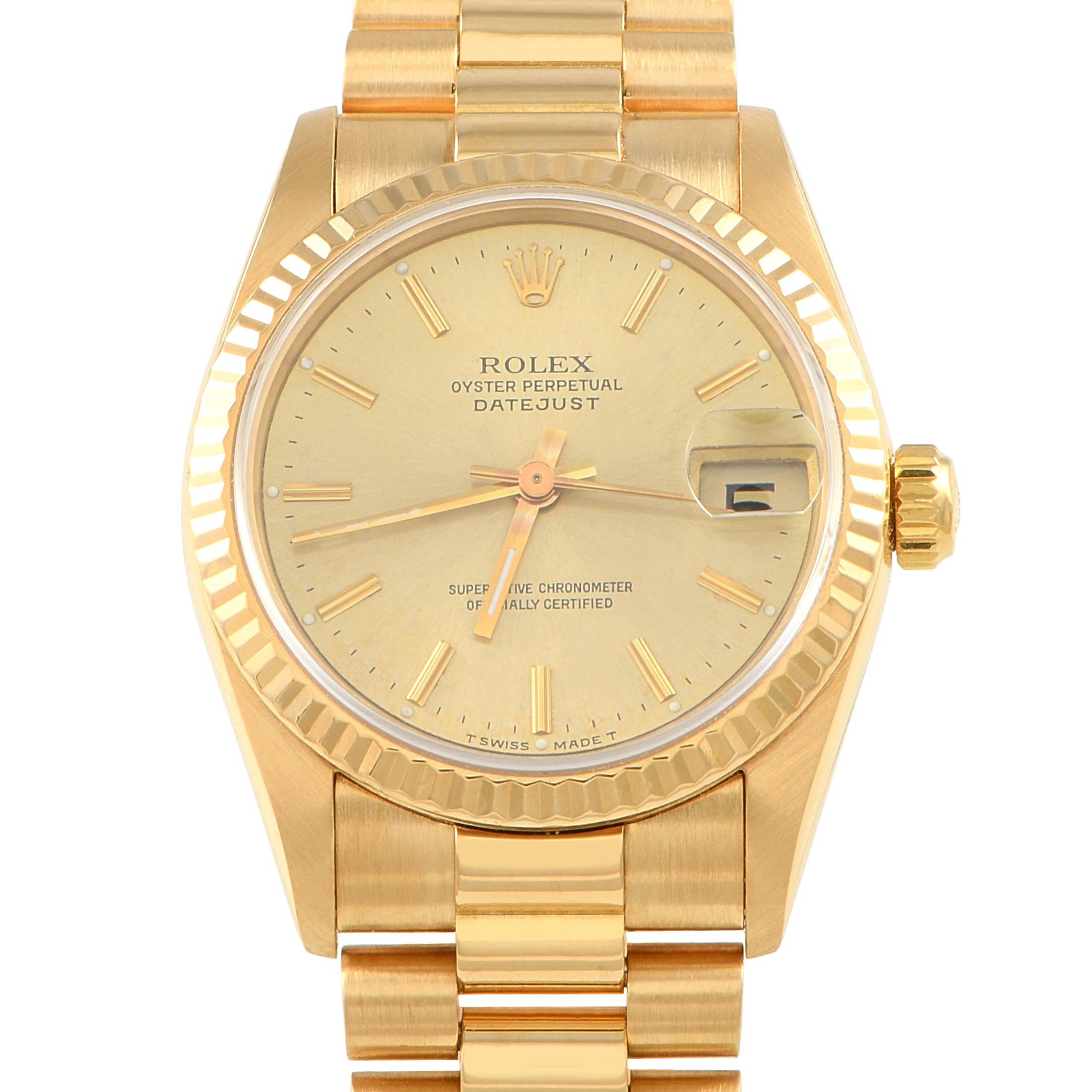 Rolex Datejust 31 Gold Dial Yellow Gold Watch 68278