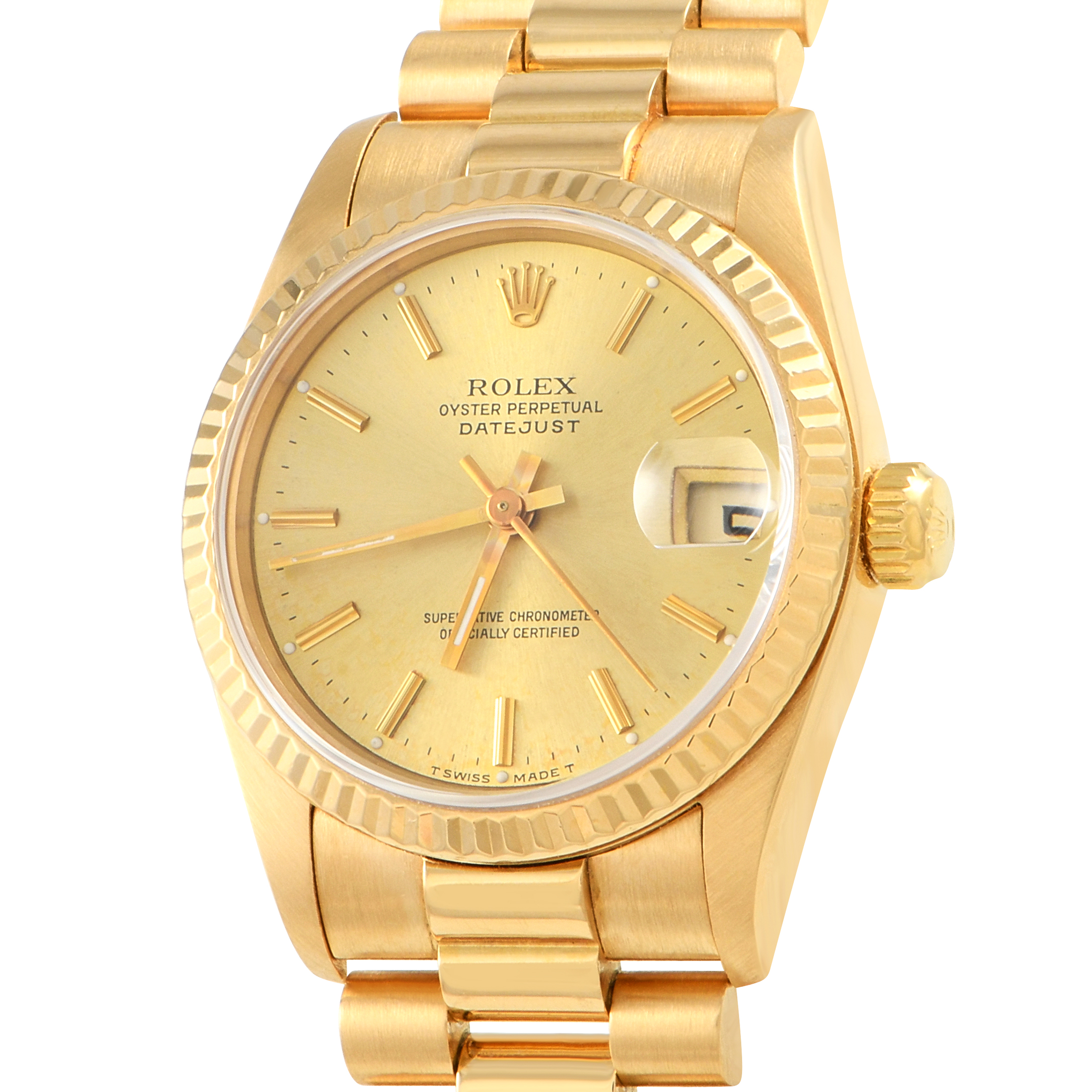 Rolex Datejust 31 Gold Dial Yellow Gold Watch 68278