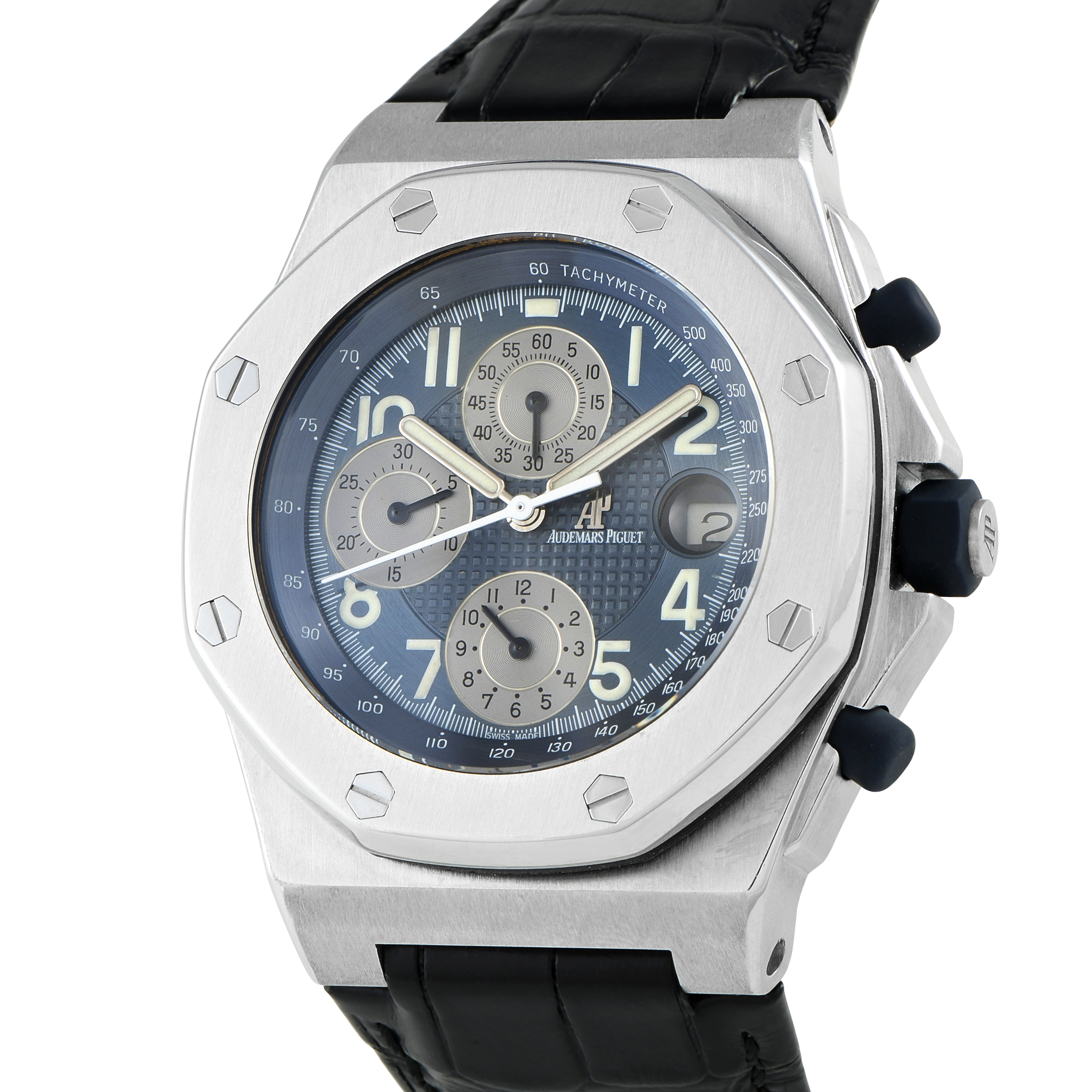 Audemars Piguet Royal Oak Offshore Steel in Leather Men's Watch 25770ST.OO.A001KE.01