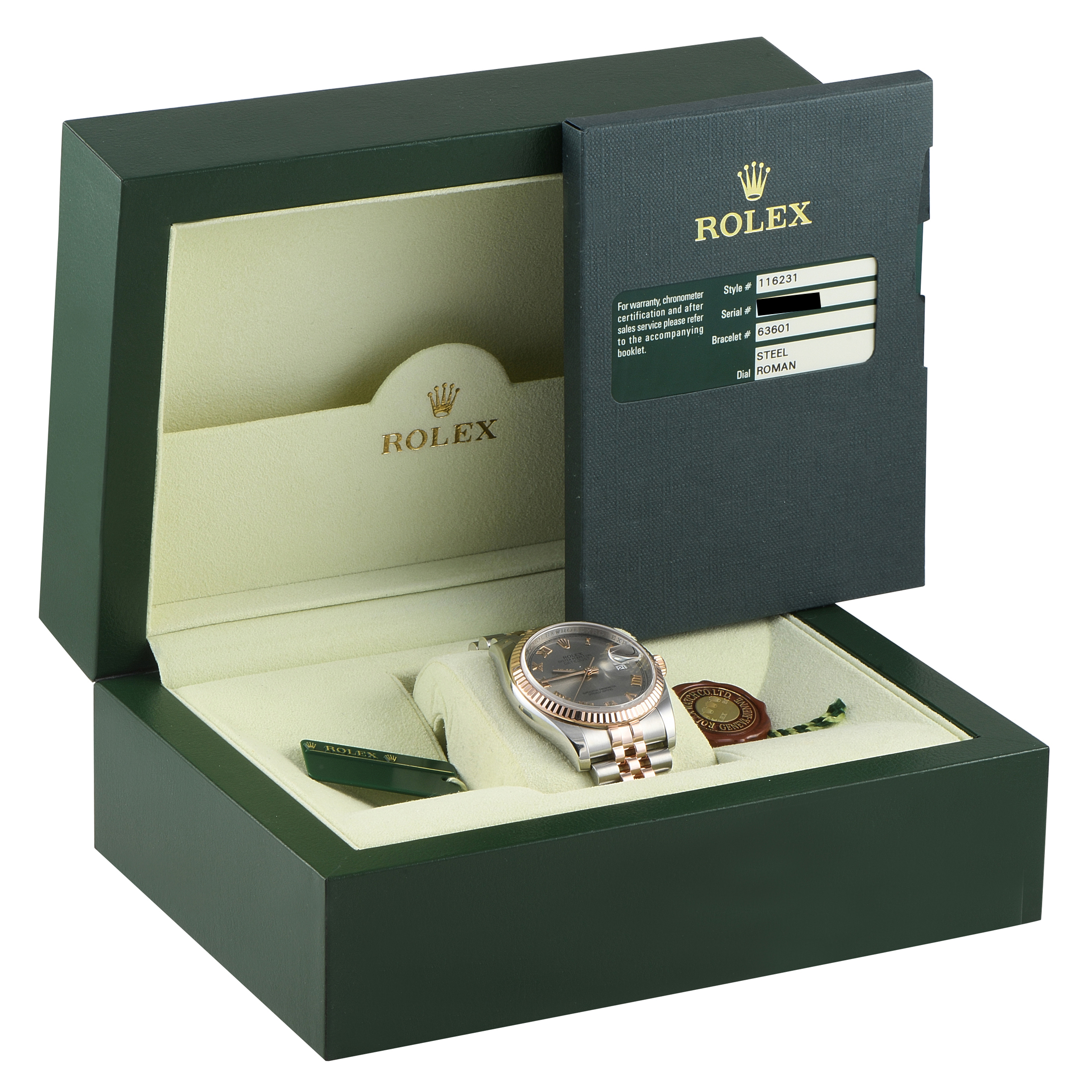 Rolex Datejust 36 Slate Roman Dial Watch 116231