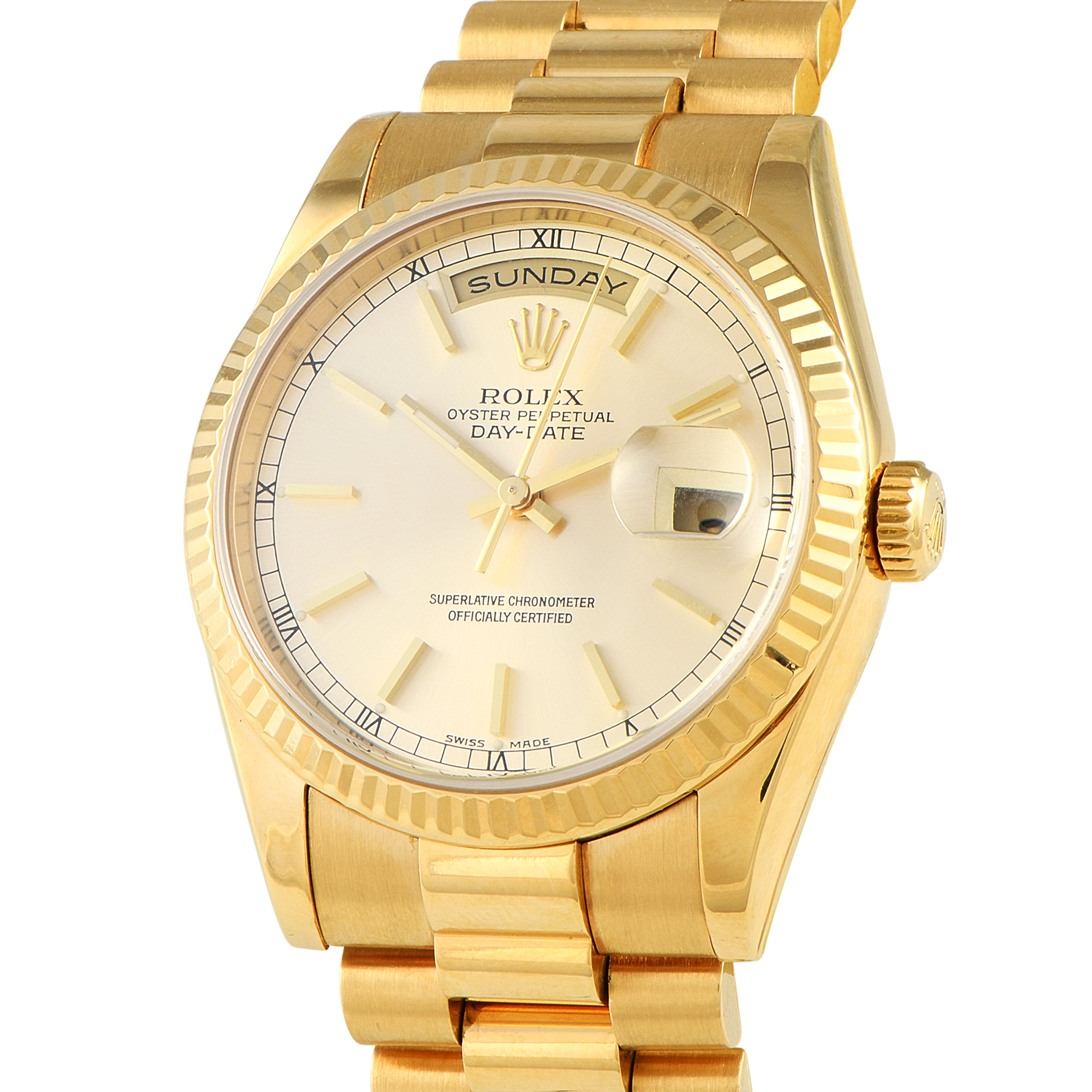 Rolex Day-Date Yellow Gold President Watch 118238