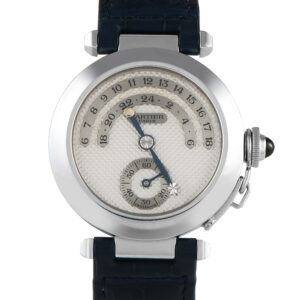 Cartier Pasha Jour et Nuit Heure White Gold Watch 2417