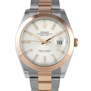 Rolex Datejust 41 Fluted Silver Dial Steel and Everose Gold Oyster Watch 126301