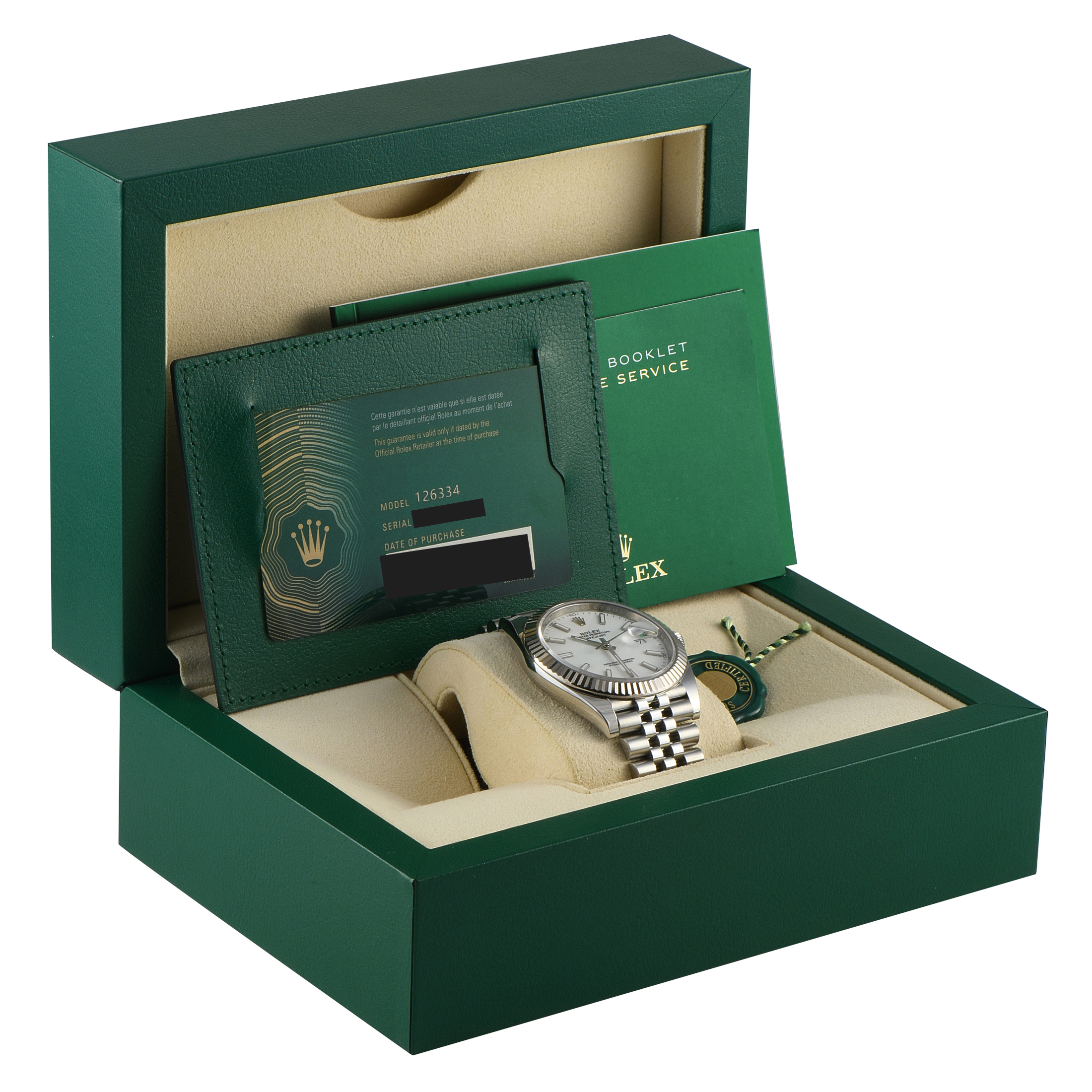 Rolex Datejust 41 White Dial Steel Jubilee Watch 126334