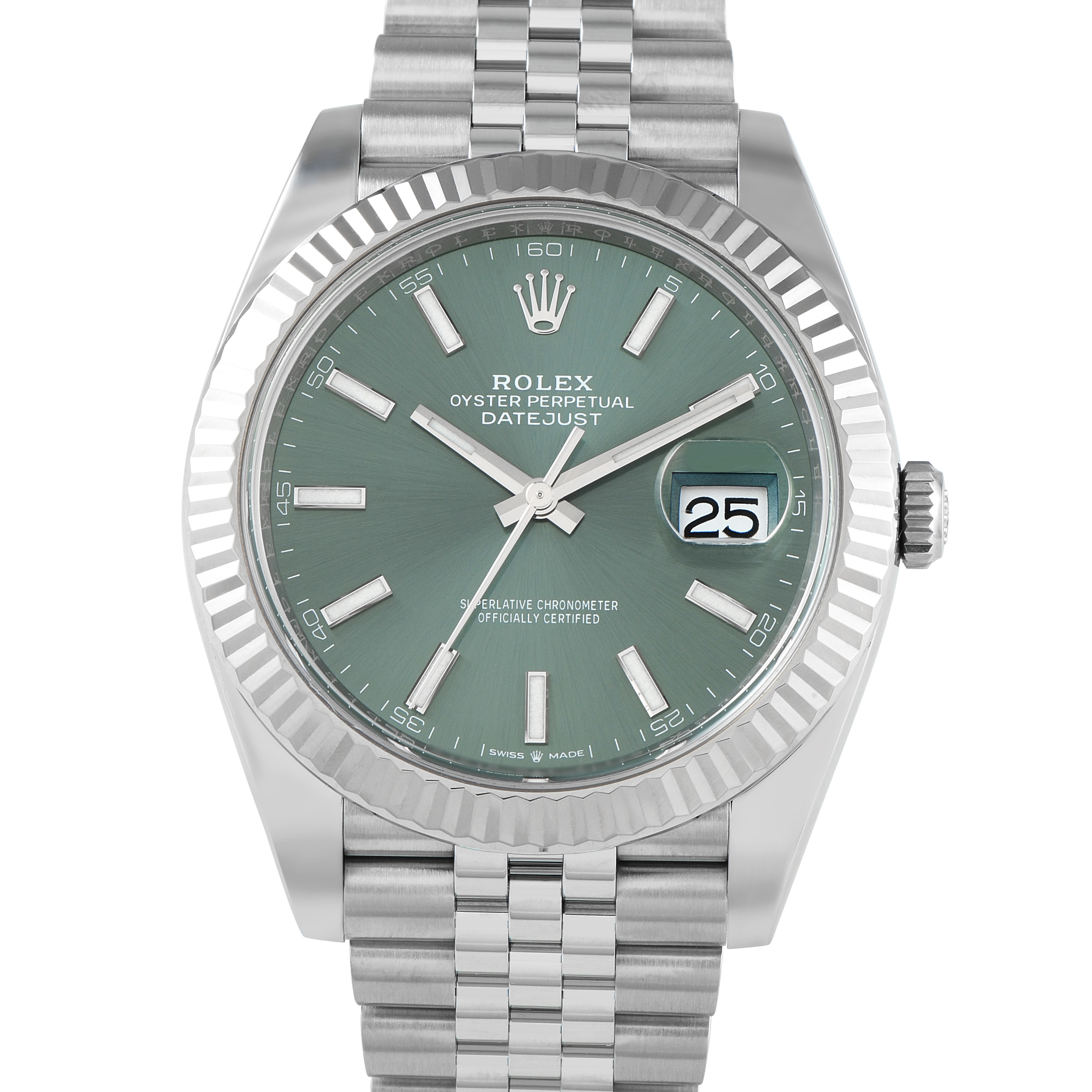 Rolex Datejust 41 Mint Green Dial Jubilee Watch 126334
