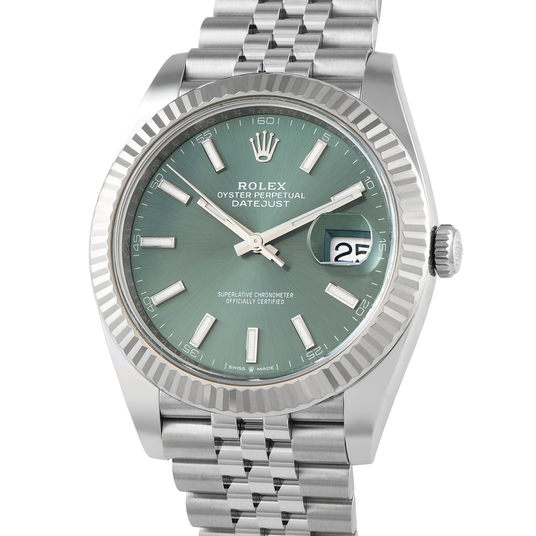 Rolex Datejust 41 Mint Green Dial Jubilee Watch 126334