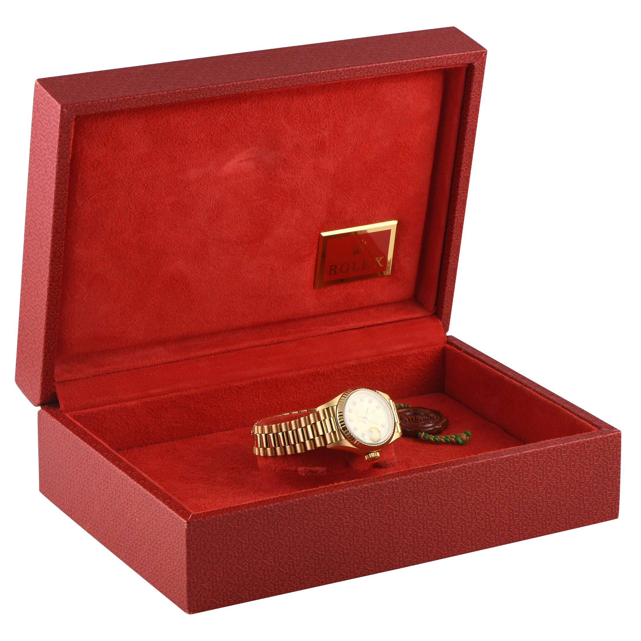 Rolex Lady Datejust Diamond and Ruby Dial Yellow Gold President Watch 69178g