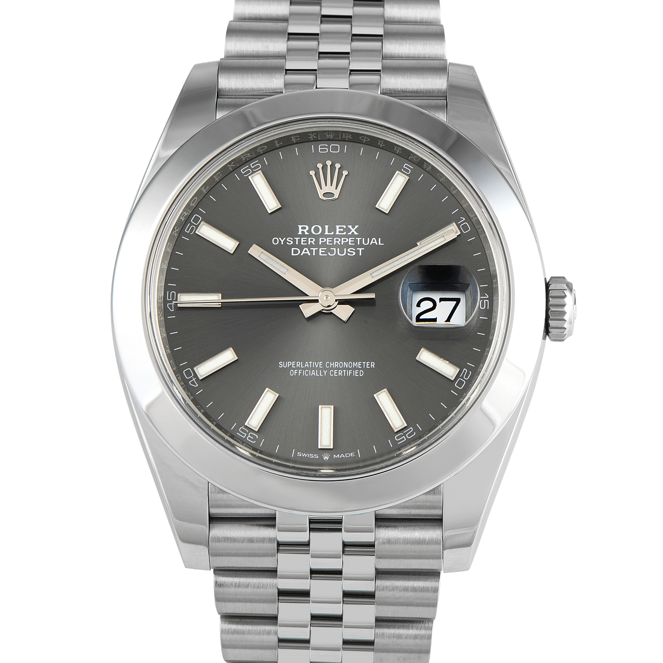 Rolex Datejust 41 Slate Dial Steel Jubilee Watch 126300