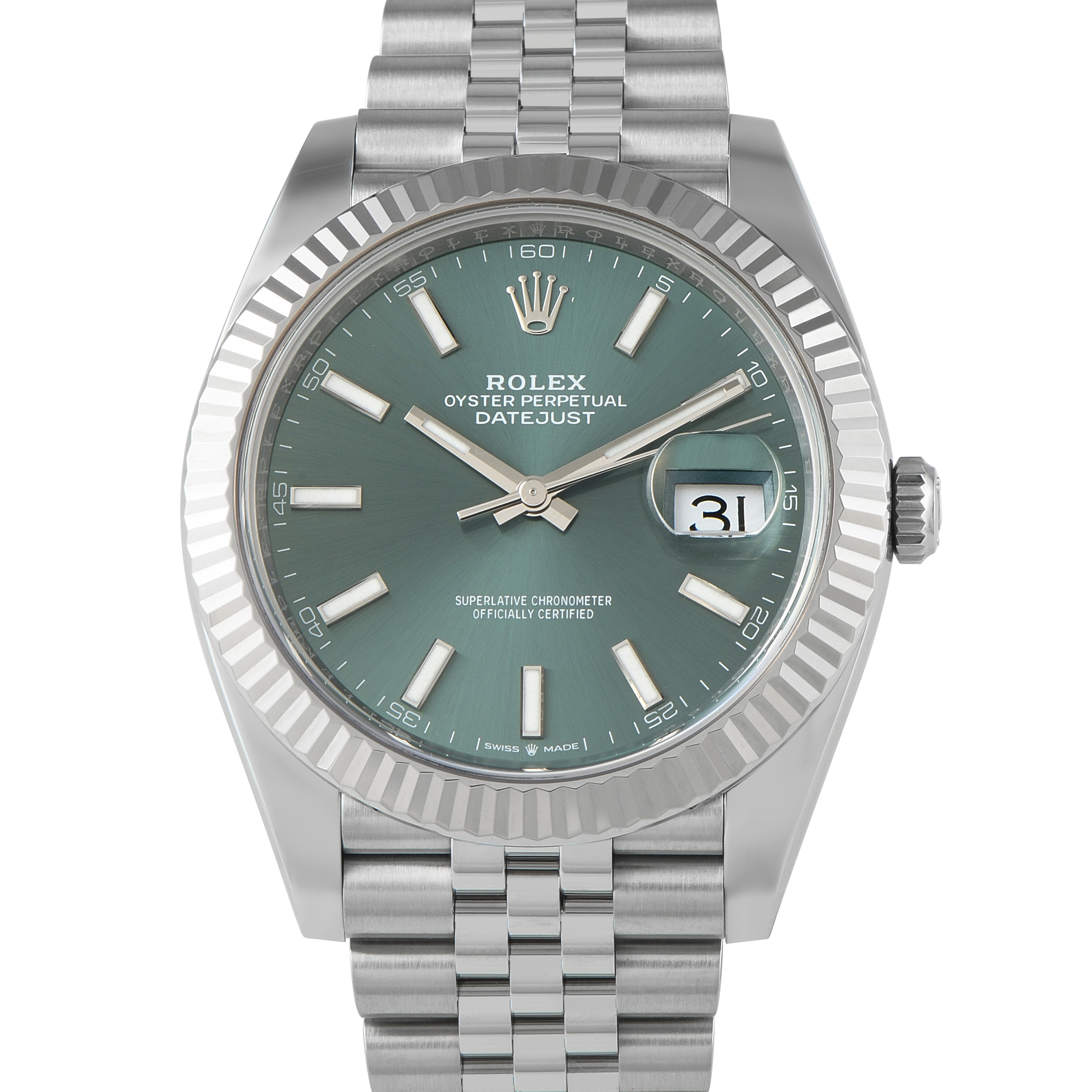 Rolex Datejust 41 Mint Green Dial Jubilee Watch 126334
