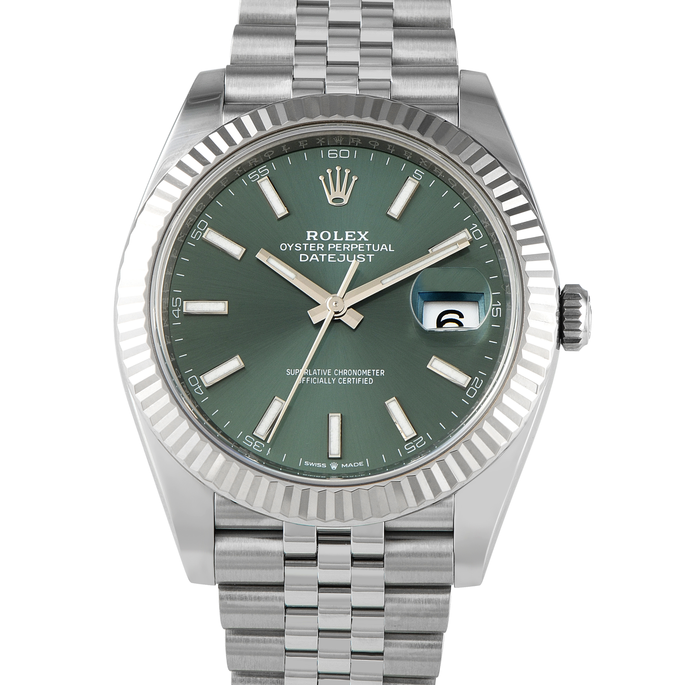 Rolex Datejust 41 Mint Green Dial Jubilee Watch 126334