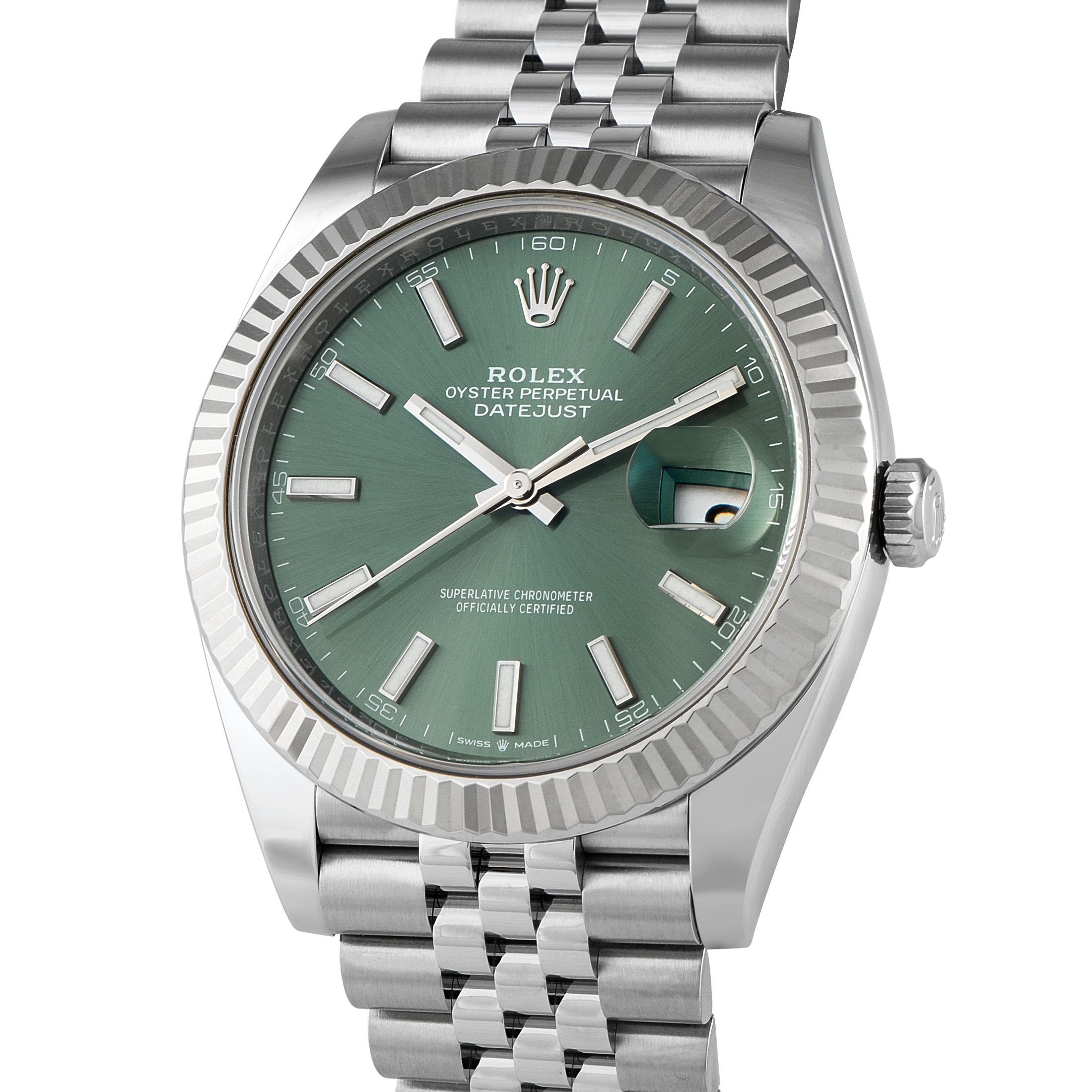 Rolex Datejust 41 Mint Green Dial Jubilee Watch 126334