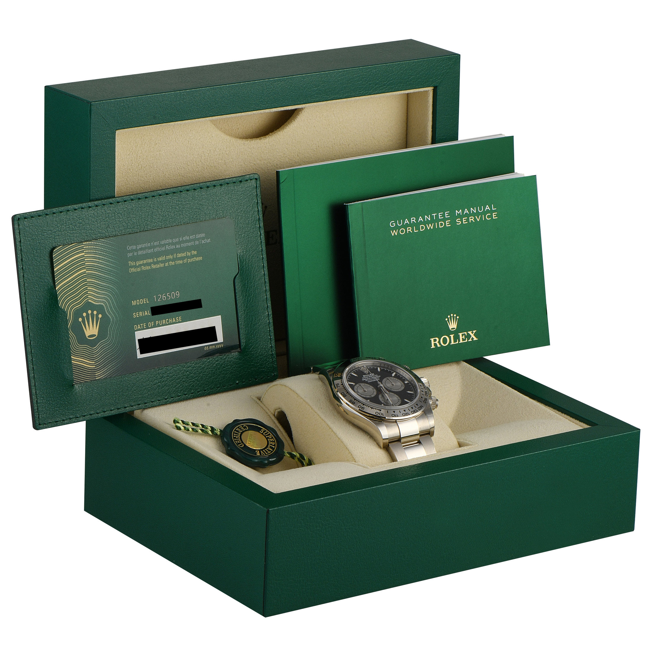 Rolex Daytona Black Dial White Gold Watch 126509