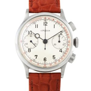 Lemania Vintage Two Register Chronograph Silver Dial Watch