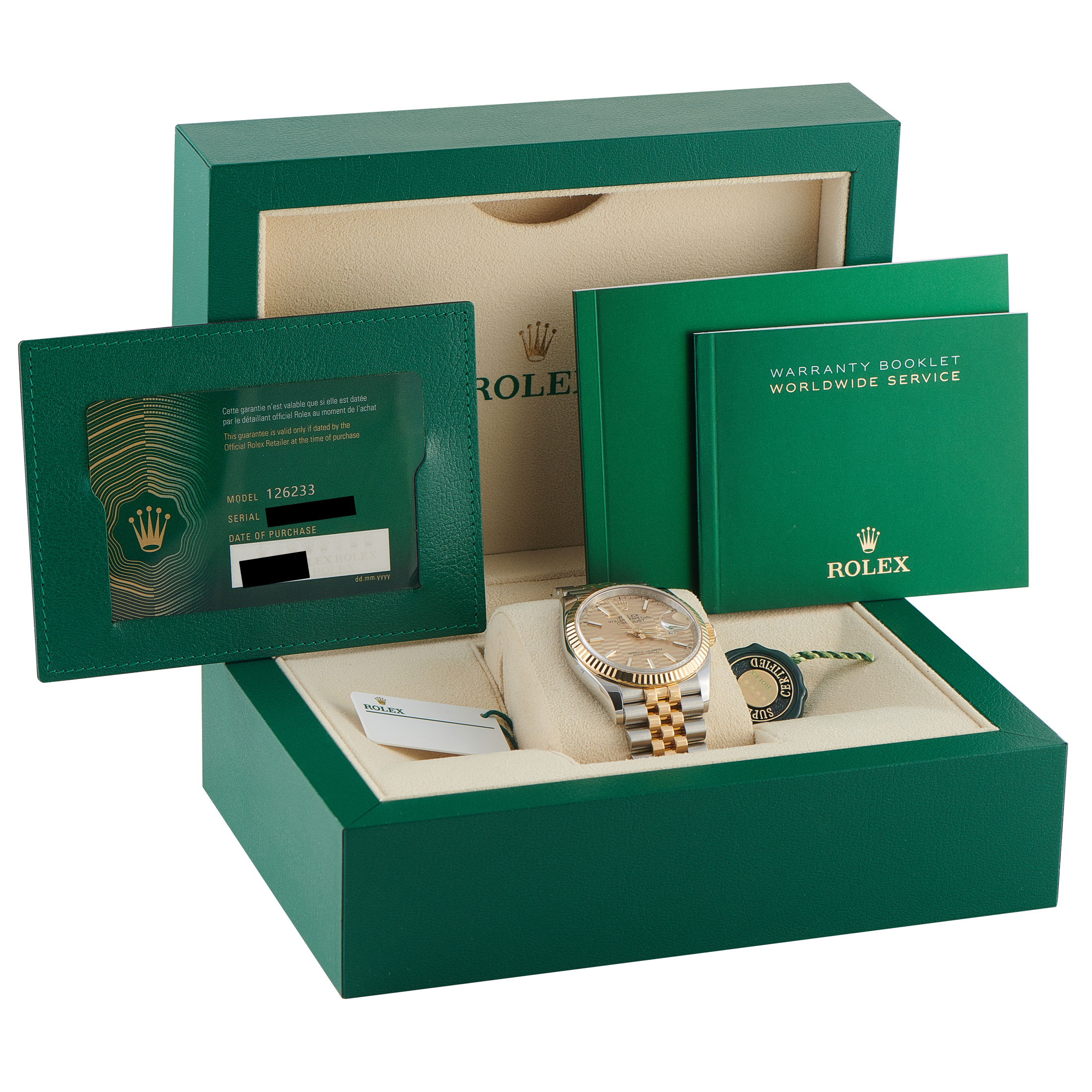 Rolex Datejust 36 Golden Fluted Dial Two-Tone Jubilee Watch 126233