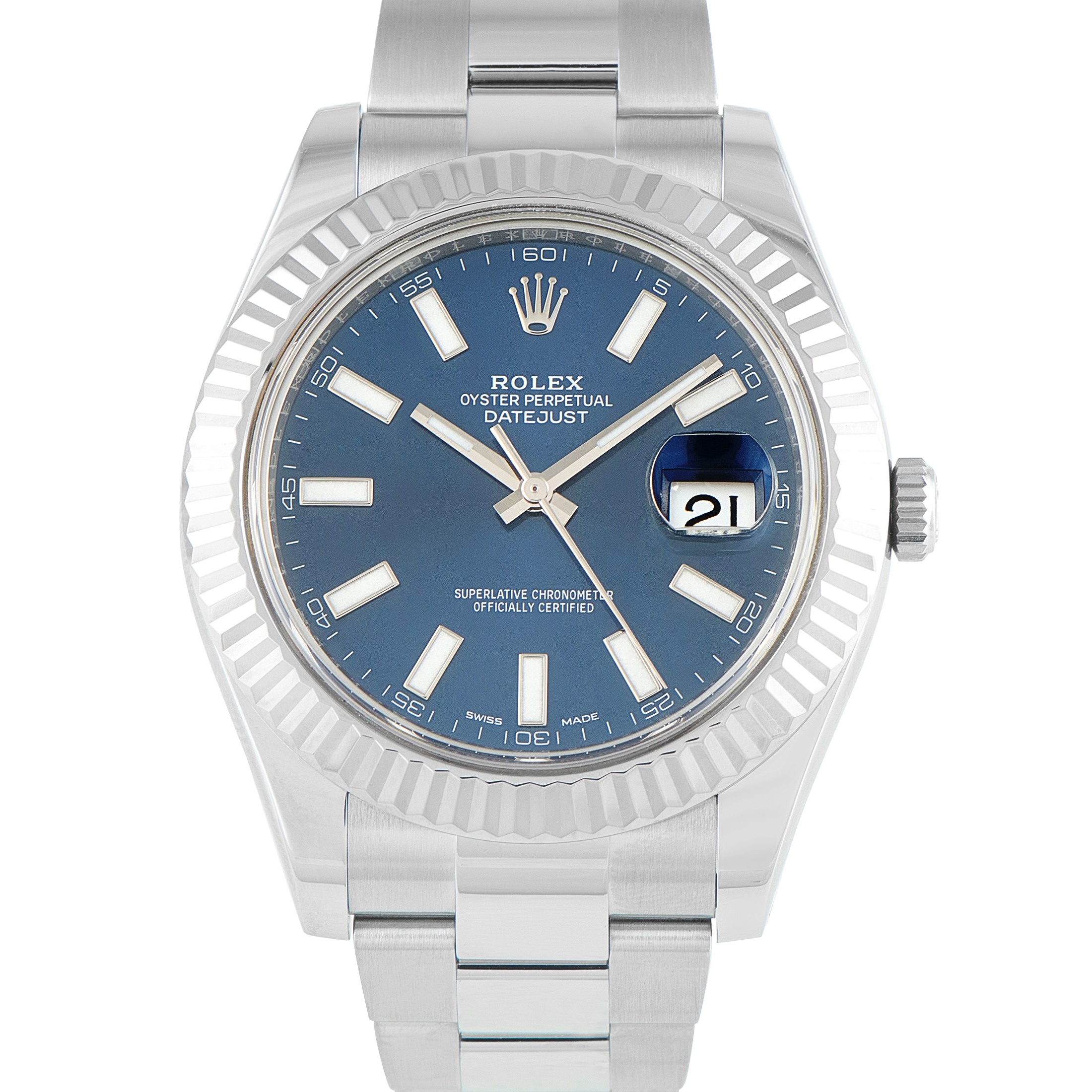 Rolex Datejust II Blue Dial Oyster Watch 116334