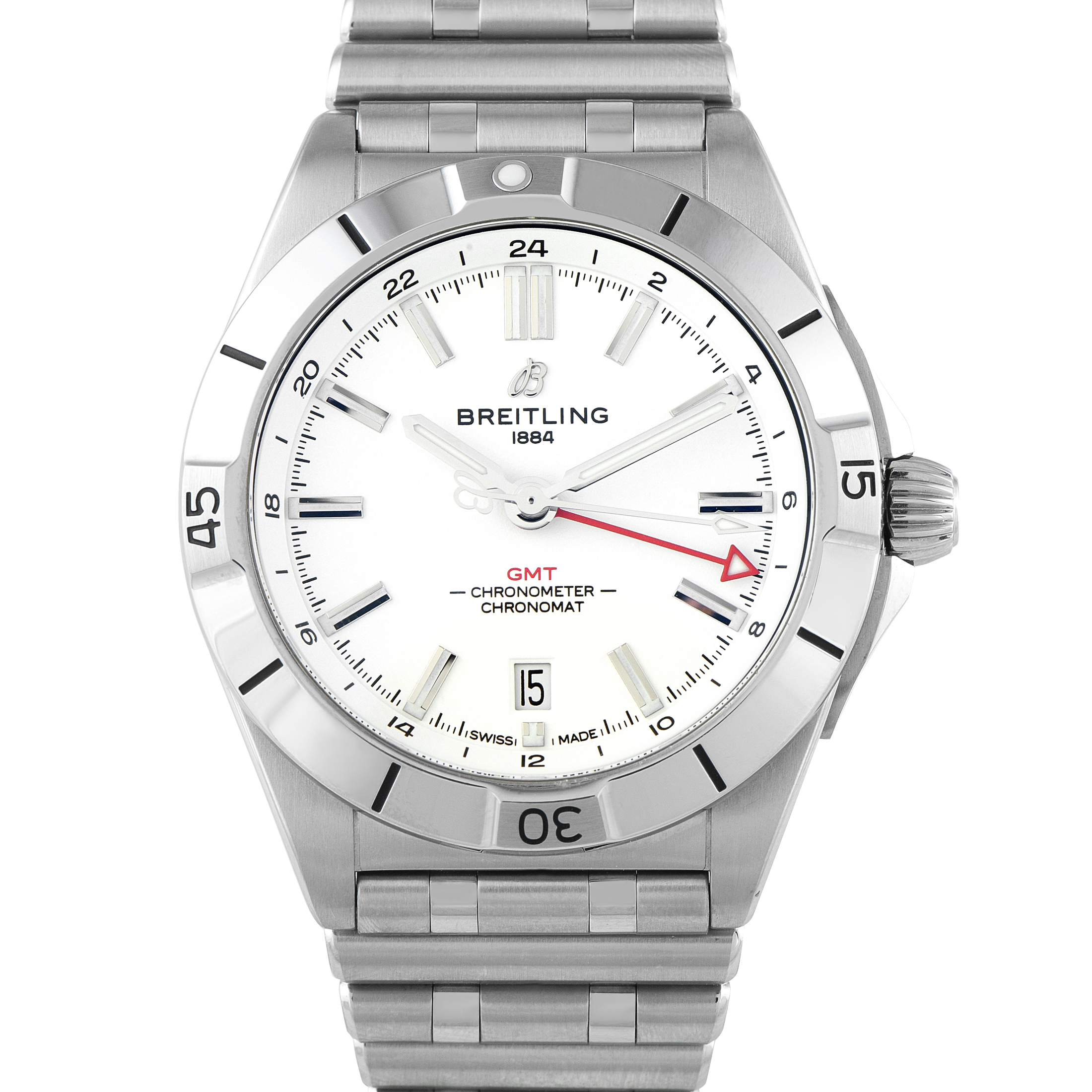 Breitling Chronomat 40 Automatic GMT Steel Watch A32398101A1A1