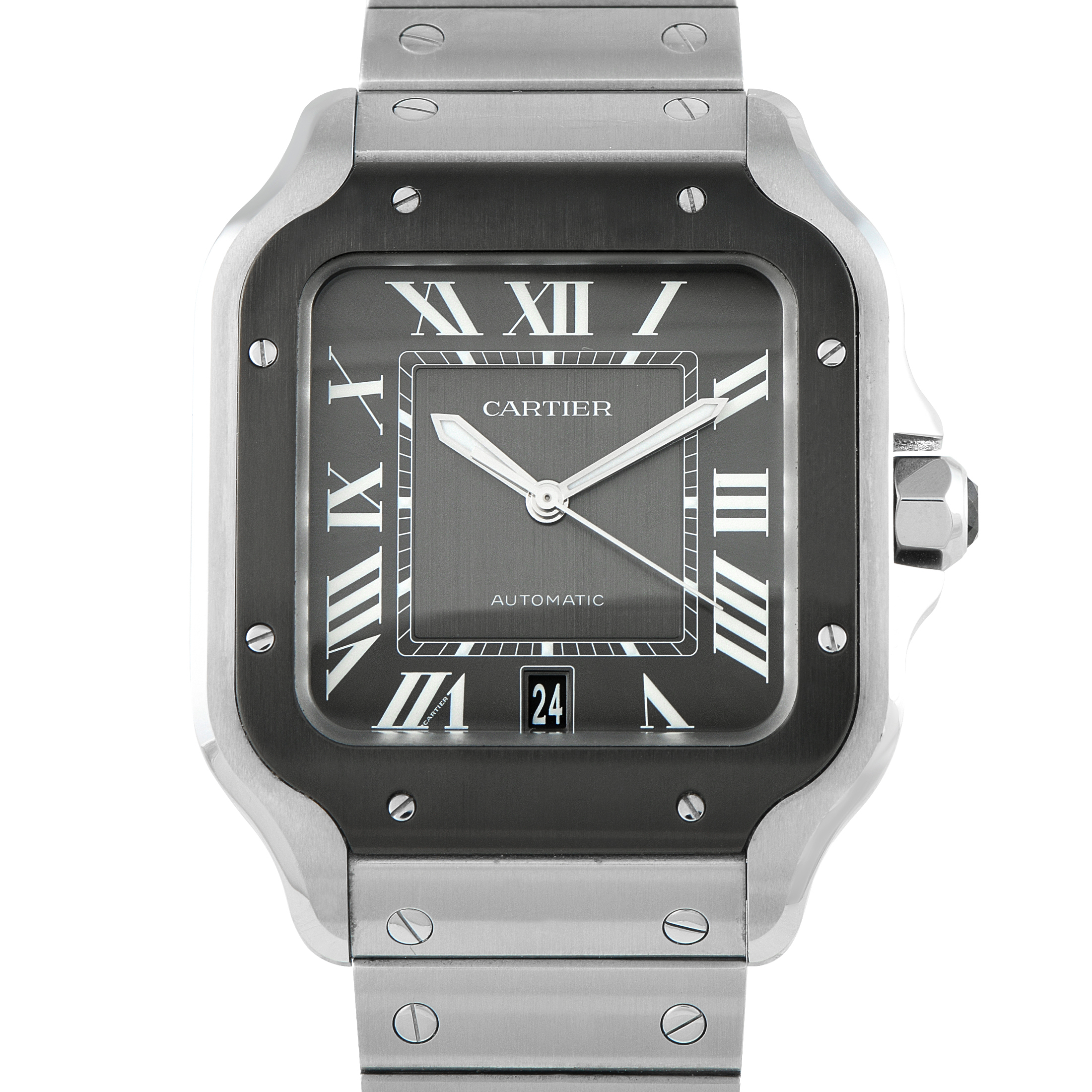 Cartier Santos Large Model ADLC Bezel Steel Watch WSSA0037