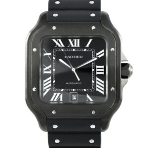 Cartier Santos Large Model All Black ADLC Steel Watch WSSA0039
