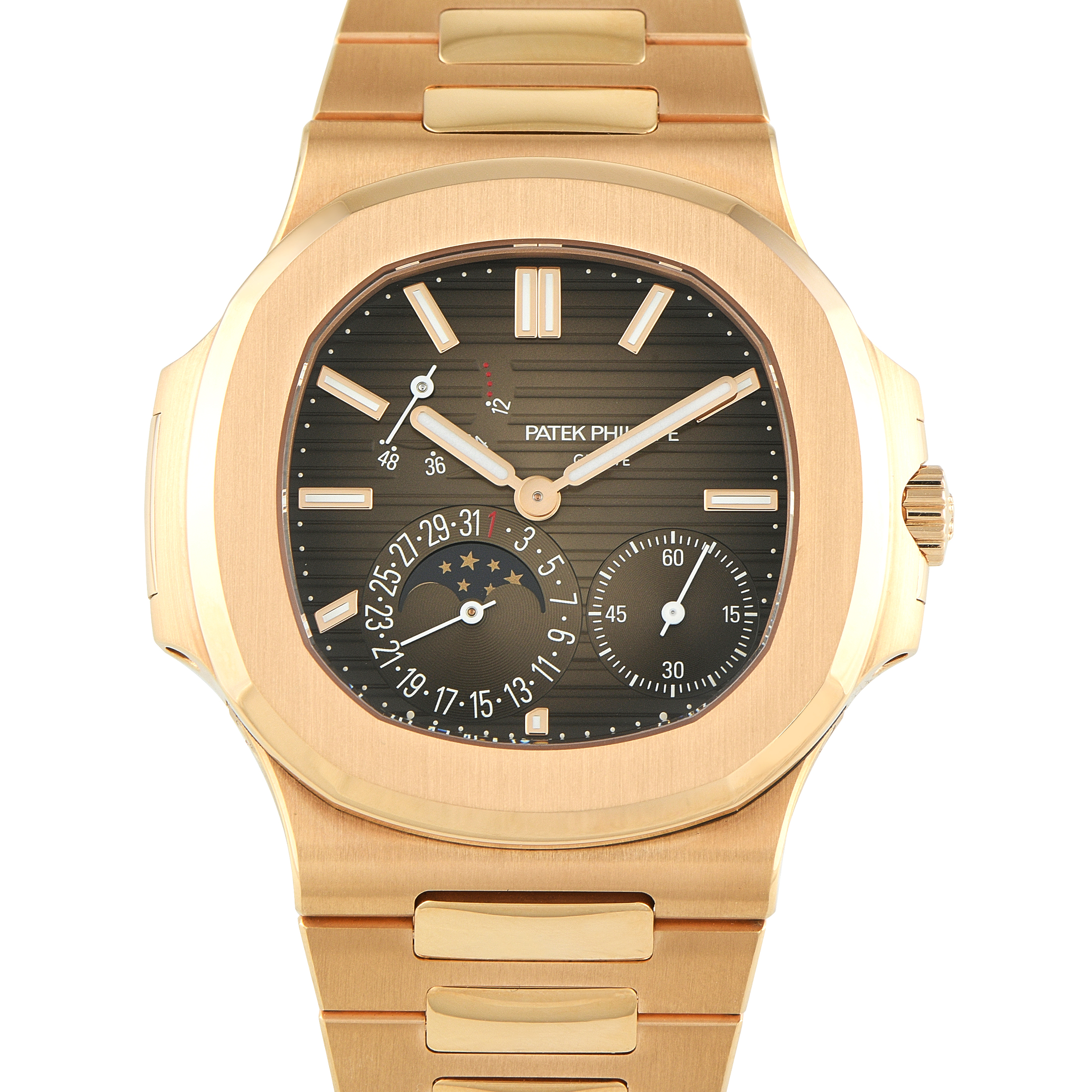 Patek Philippe Nautilus Moon Phase Rose Gold Watch 5712/1R-001