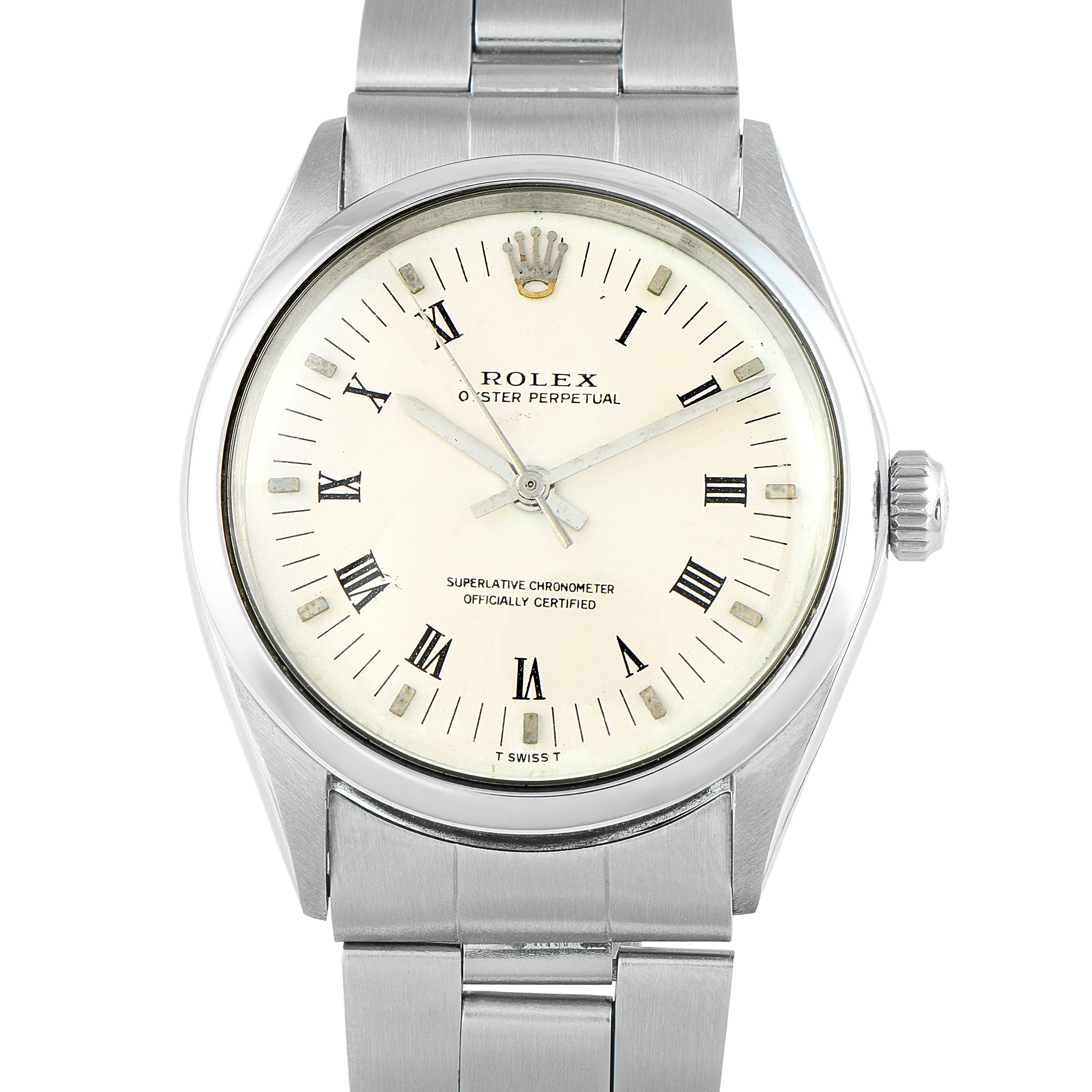 Rolex Oyster Perpetual 34 Roman White Dial Steel Watch 1002