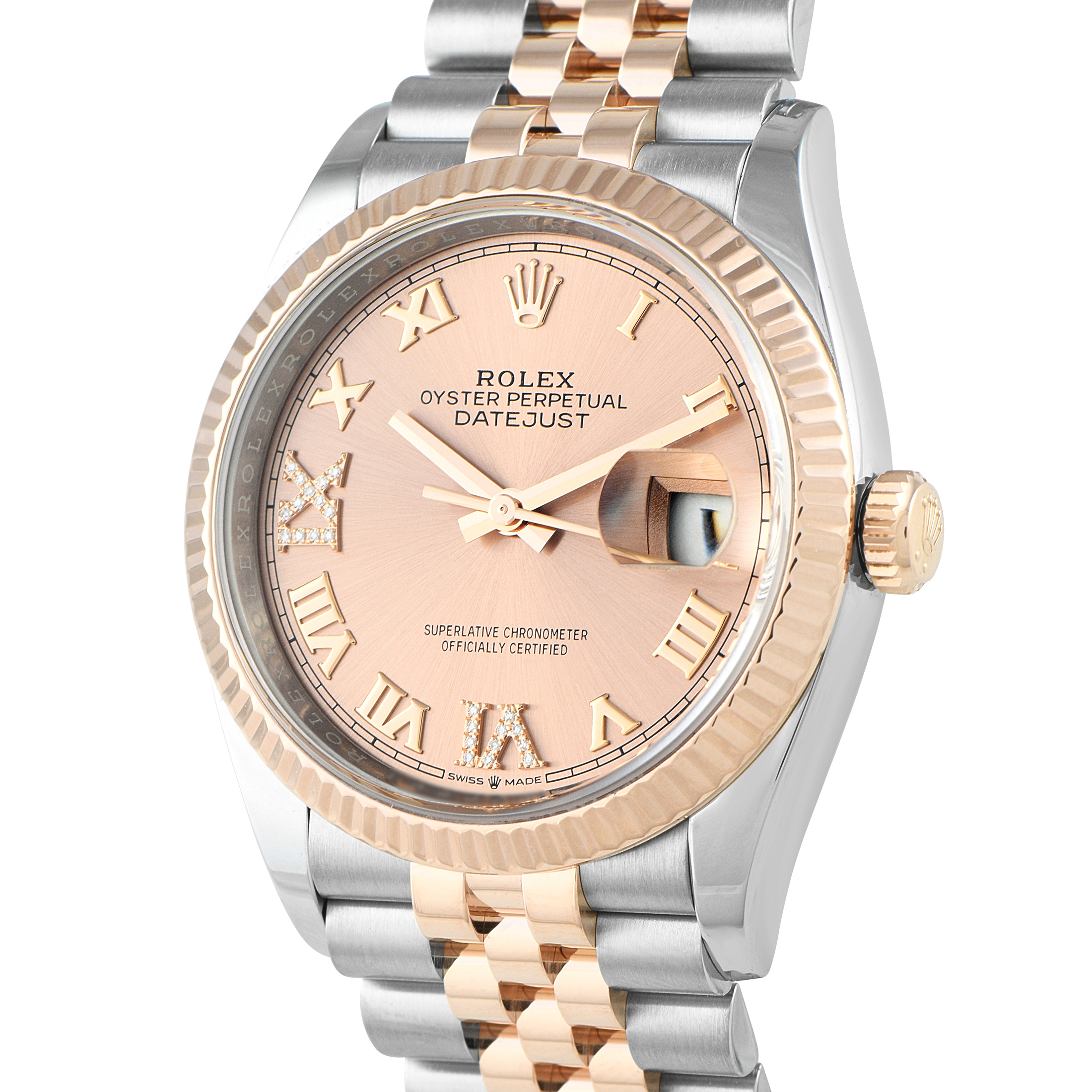 Rolex Datejust 36 Roman Rose Dial Two-Tone Jubilee Watch 126231