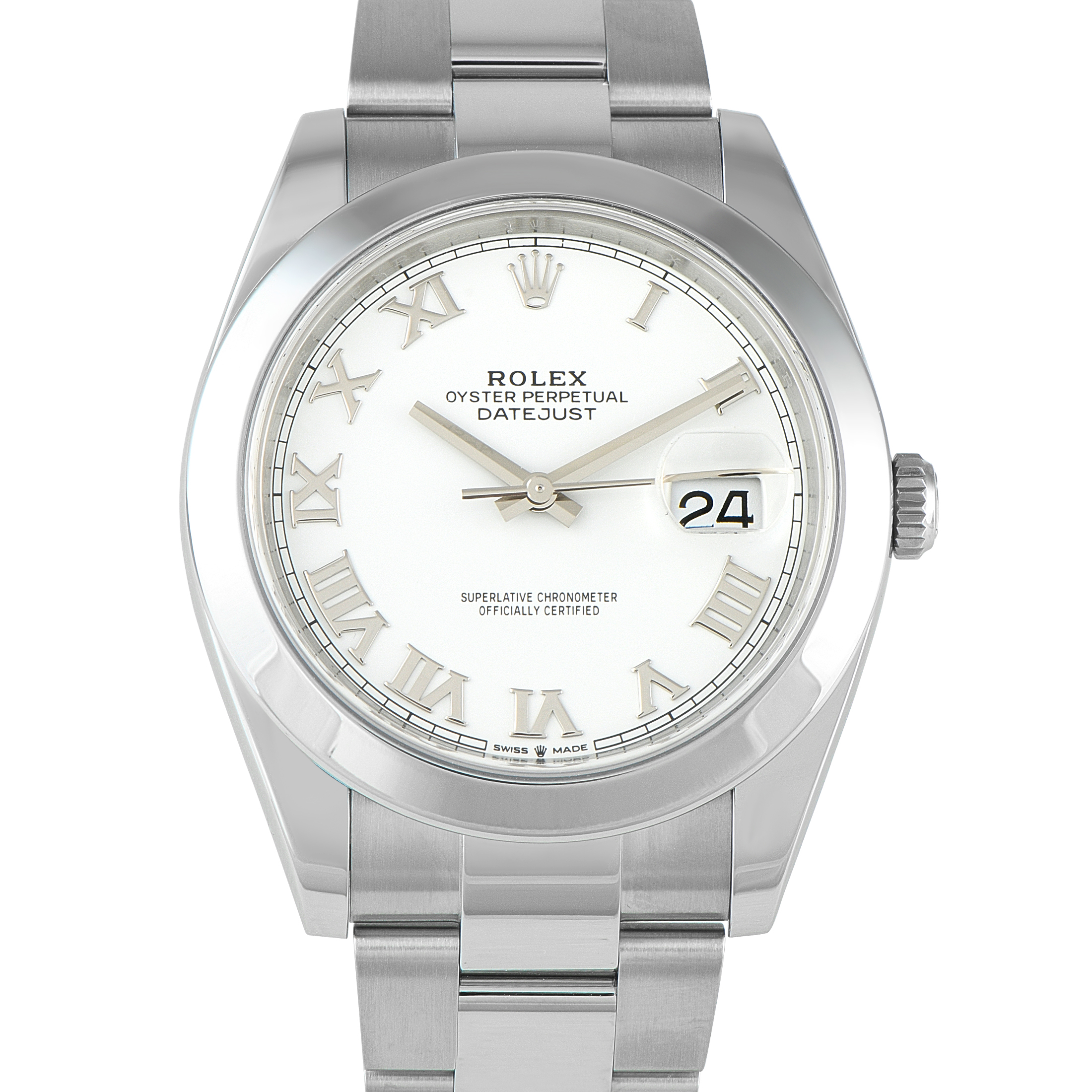 Rolex Datejust 41 Roman White Dial Steel Oyster Watch 126300