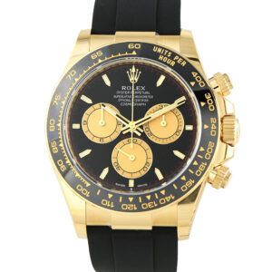Rolex Daytona Black Dial Yellow Gold Oysterflex Watch 126518LN